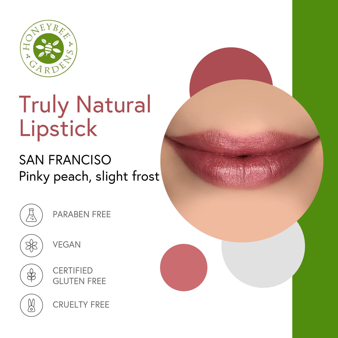 Honeybee Gardens Truly Natural Lipstick, San Francisco | Gluten Free, Vegan, Cruelty Free, Organic Ingredients