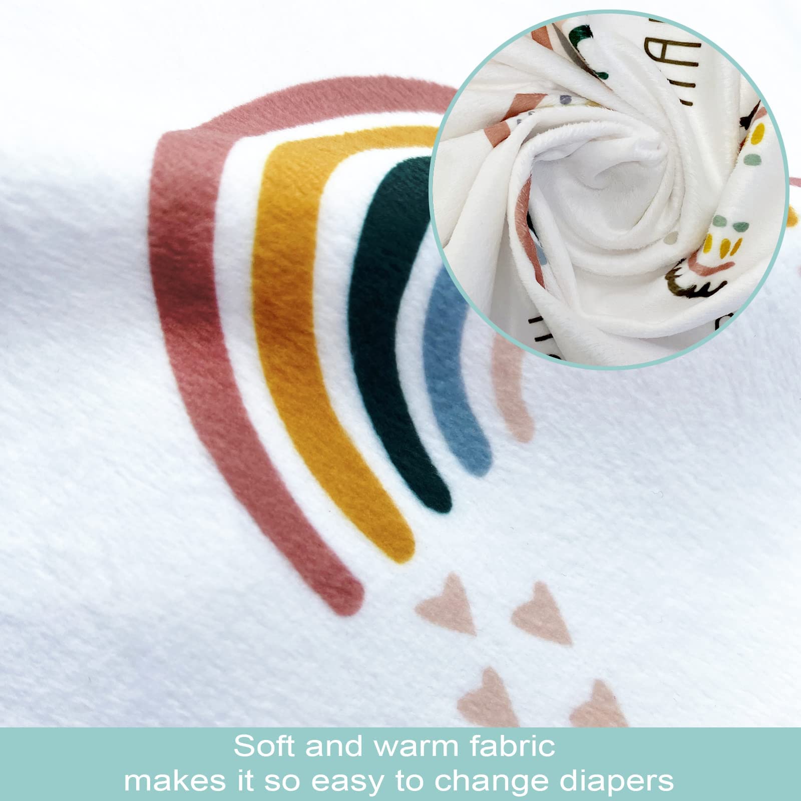 iEvolve Changing Pad Cover Ultra Soft Minky Dots Changing Table Cover Breathable Changing Table Sheet Diaper Changing Pad Cover for Baby Boys Girls (Rainbow)