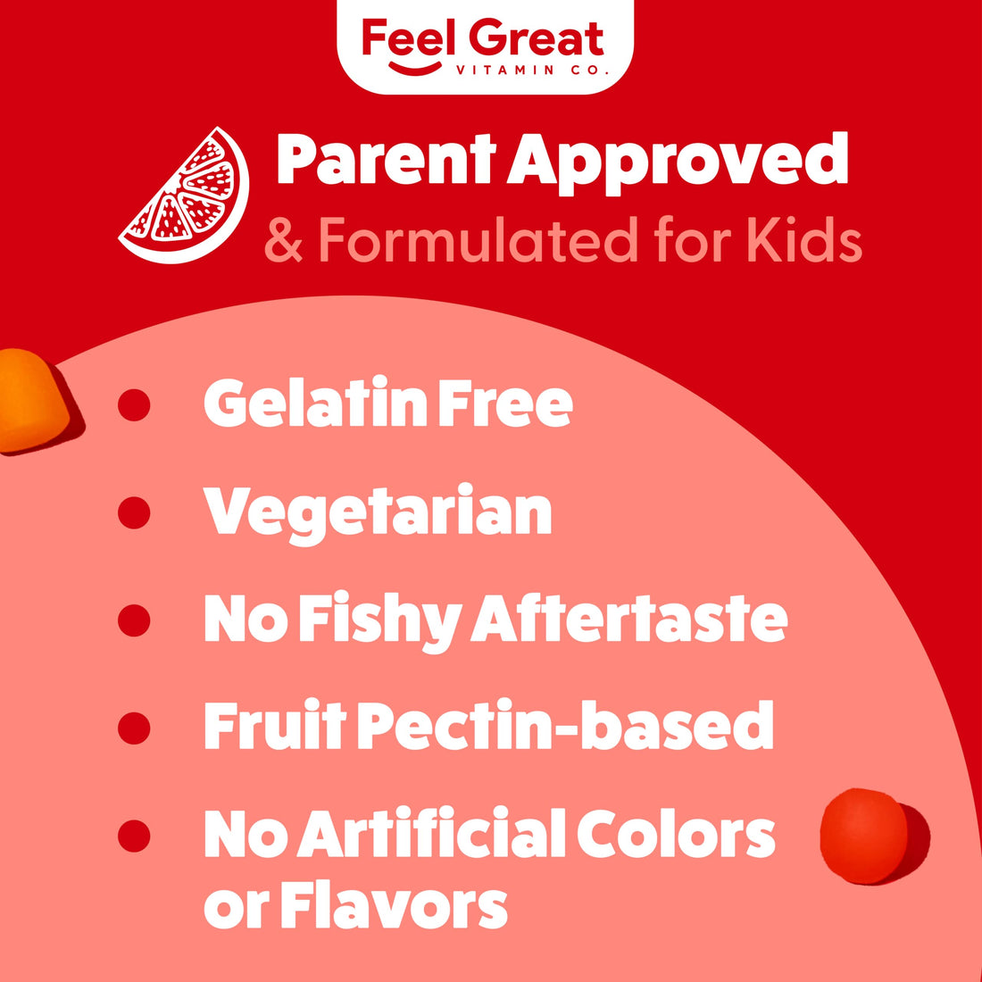 Feel Great Vitamin Co. Complete DHA Gummies for Kids | with Omega 3 6 9 + DHA, Vitamin C | Supports Healthy Brain Function, Vision & Heart Health | Gluten Free, Vegetarian | 60 Gummies