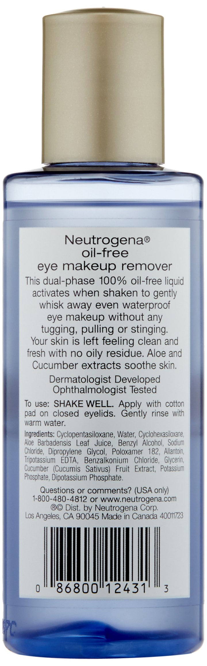 Neutrogena Oil - free Eye Makeup Remover, 3.8 Fluid Ounce (Pack of 2)