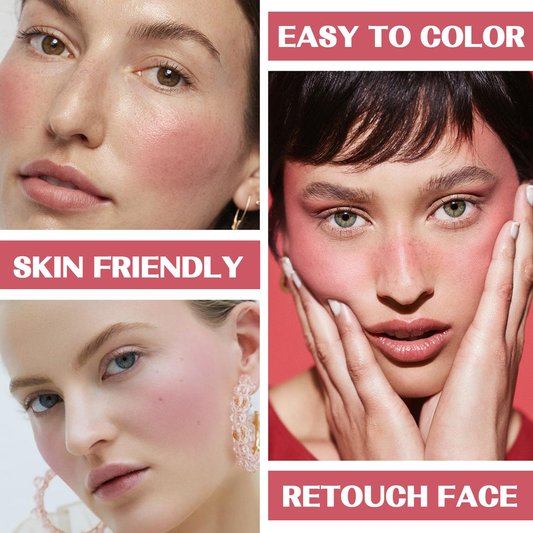 FALOCUTUS 2Pcs Cream Blush Makeup Stick,Monochromatic Multi-Stick Face Blush for Cheek,Lip and Eye,Matte and Dewy Finish for Long Wearing,Easy Application.DELECTABLE
