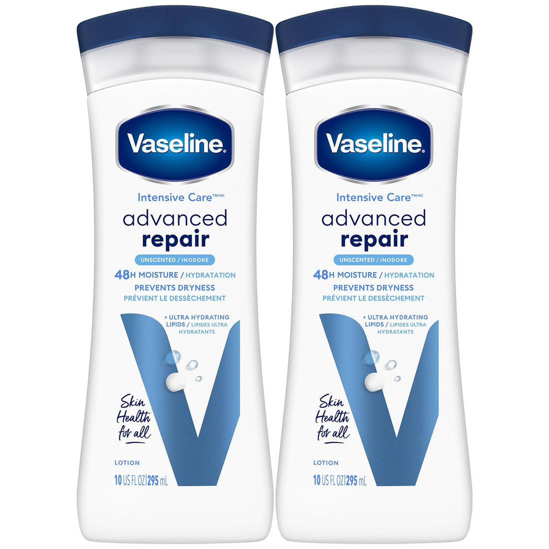 Vaseline Intensive Care Advanced Repair Fragrance Free Body Lotion 2-Pack 10 oz each