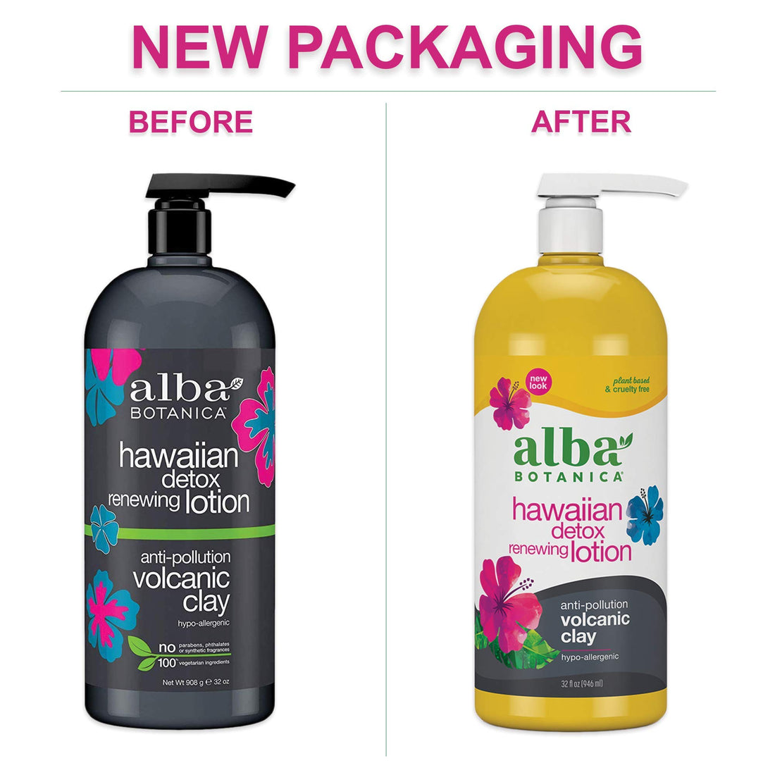 Alba Botanica Anti-Pollution Volcanic Clay Hawaiian Detox Renewing Lotion, 32 oz. (Pack of 1)