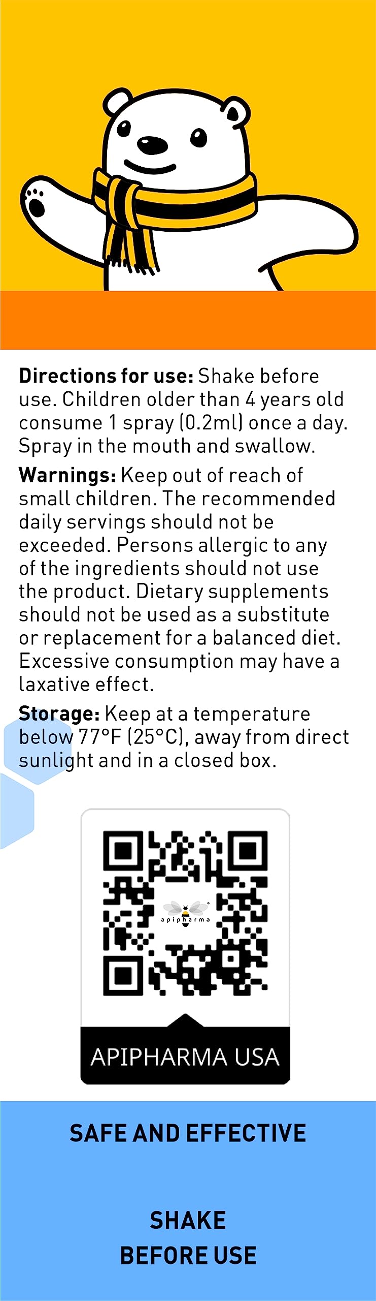 apipharma Children's Vitamin D3 Supplement Spray - Easy to Use D3 Spray for Kids - Natural Multivitamin Spray with Immune Support, Pharmacist Developed (130 Sprays)