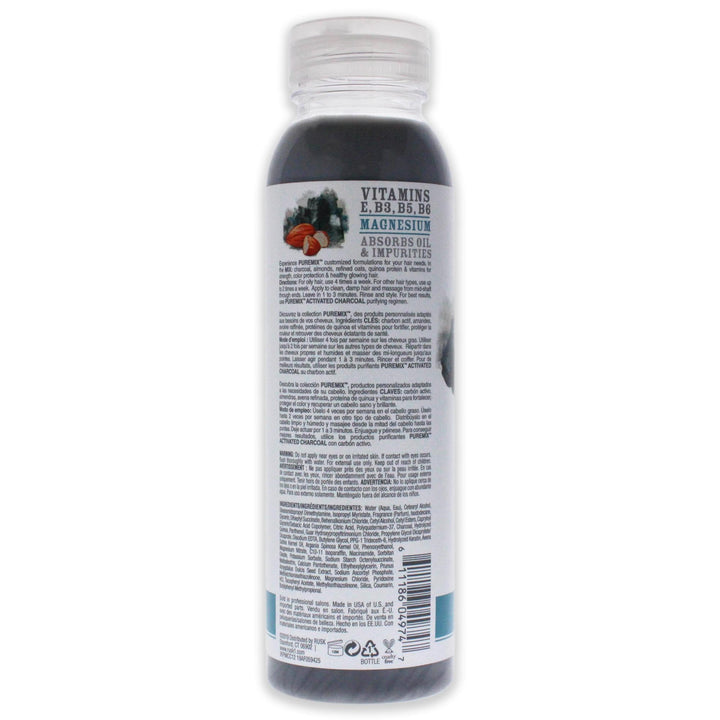 RUSK Puremix Activated Charcoal Purifying Conditioner, Cleanses and Absorbs Excess Oil, Dirt, and Gunk Without Stripping Natural Oils, 12 oz