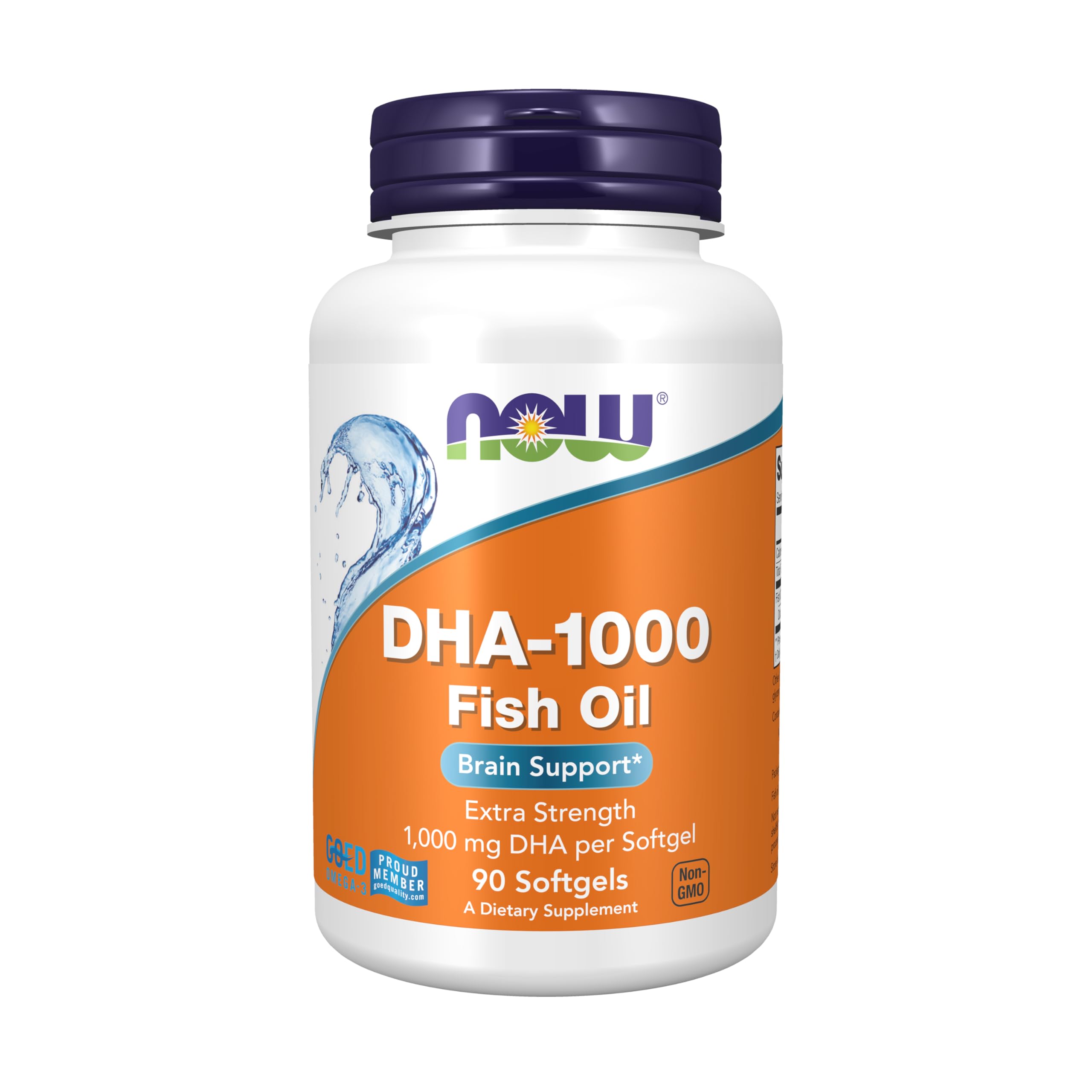 NOW Foods Supplements, DHA 1,000 Brain Support, Extra Strength, 1,000 mg DHA, 90 Softgels