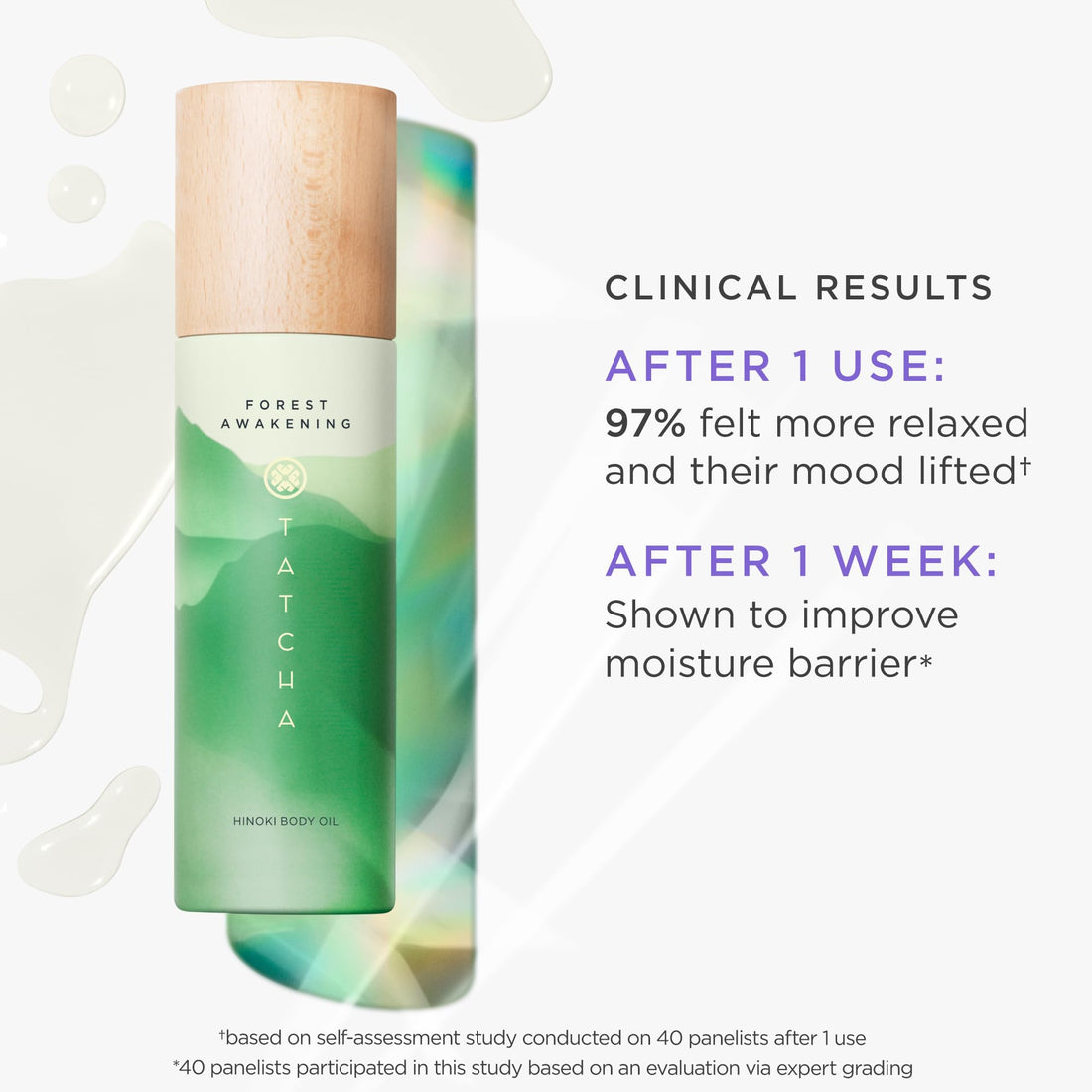 TATCHA Forest Awakening Hinoki Body Oil | Fast-Absorbing Silky Oil, 100 ml | 3.4 fl oz