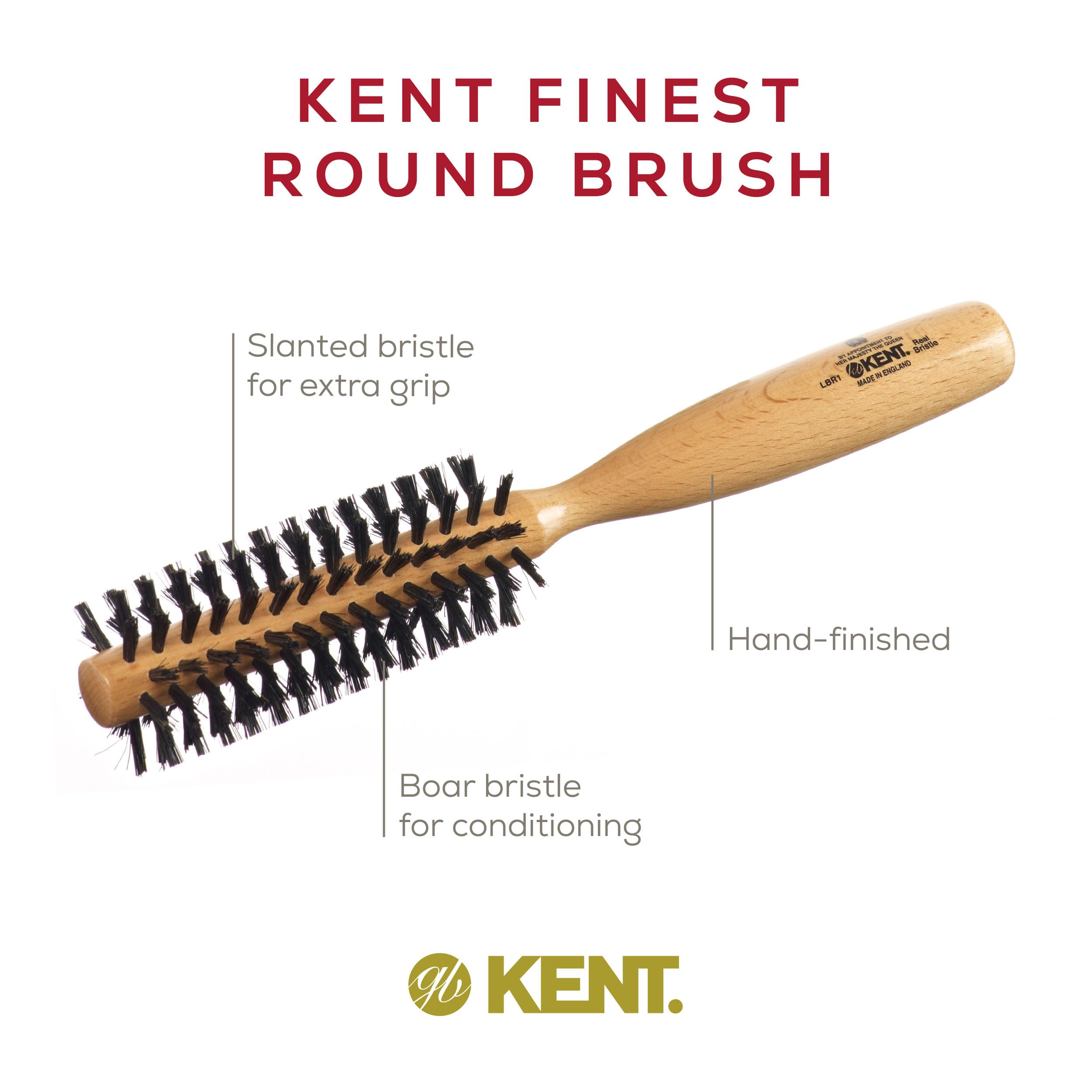 Kent Brushes 45mm Beech Wood Hairbrush, LBR1, 6 Ounce