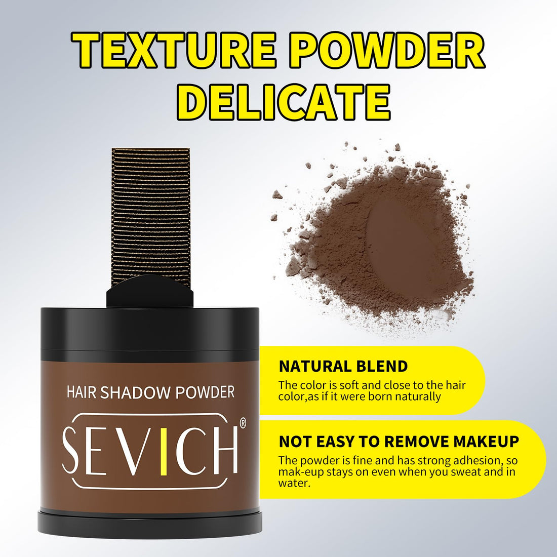 Sevich Hairline Powder 10g with Brush, Instantly Conceals Hair Loss & Thinning & Gray, 48H Waterproof Root Touch Up Powder, Natural Hair Shadow Toppers for Women & Men, 1 Box = 2.5 Boxes,Med Brown