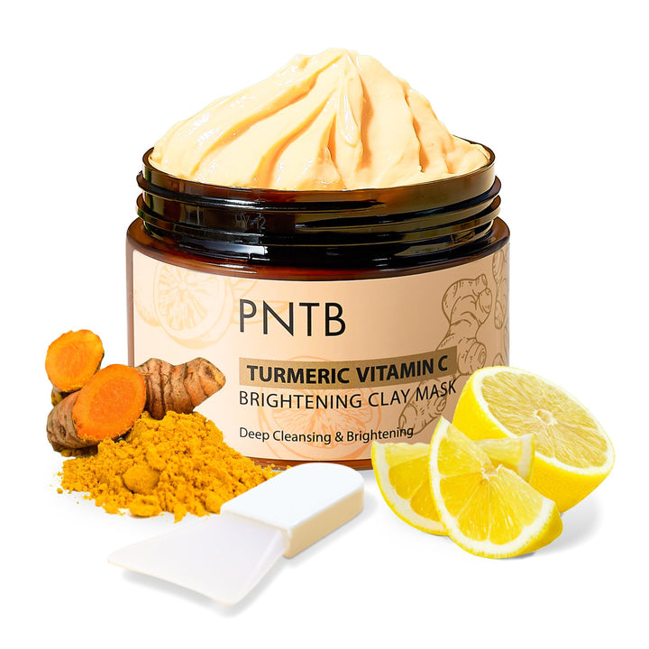 Turmeric Vitamin C Clay Mask Skin Care,Deep Cleansing Pores, Skin Care Turmeric Clay Mask for Dark Spots, Dull Skin, Hydrating, 4.23Oz