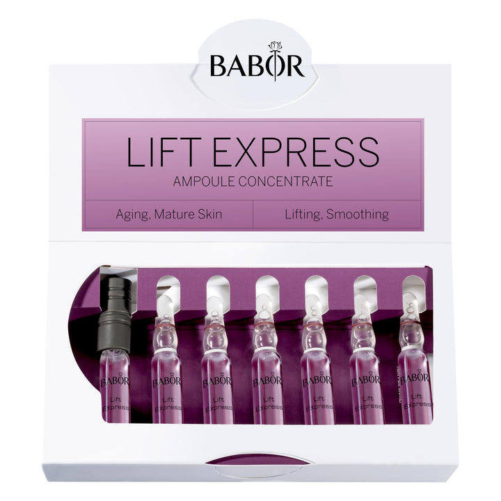 BABOR Lift Express Ampoule Serum, Anti-Aging and Firming Moisturizing Treatment, Reduce Fine Lines and Wrinkles for Dry Skin for Immediate Anti-Wrinkle Effect, 7 Day Treatment