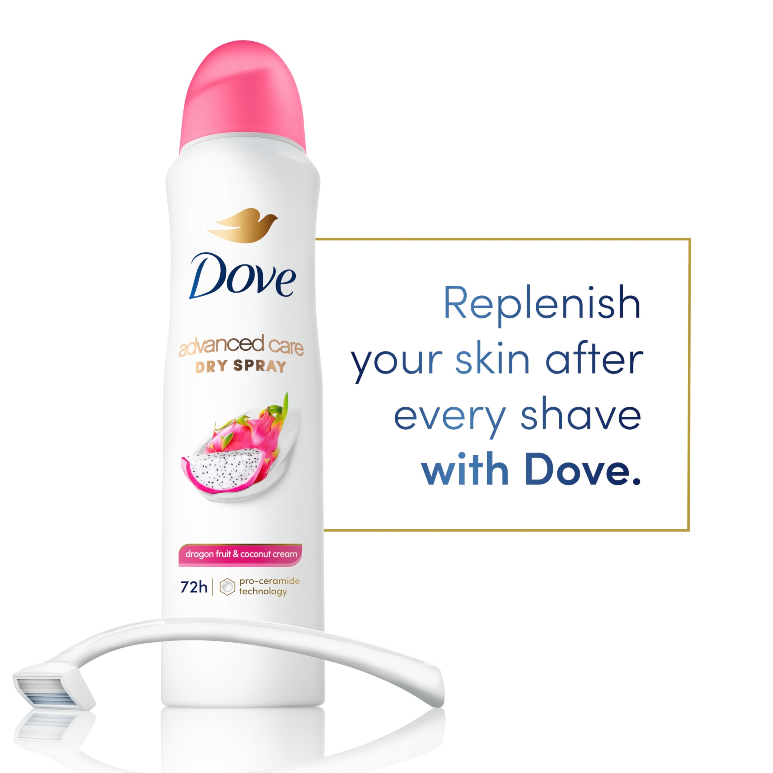 Dove Advanced Care Antiperspirant Deodorant Spray for Women 3 Pack Dragon Fruit & Coconut Cream 72 hour sweat and odor protection 3.8oz