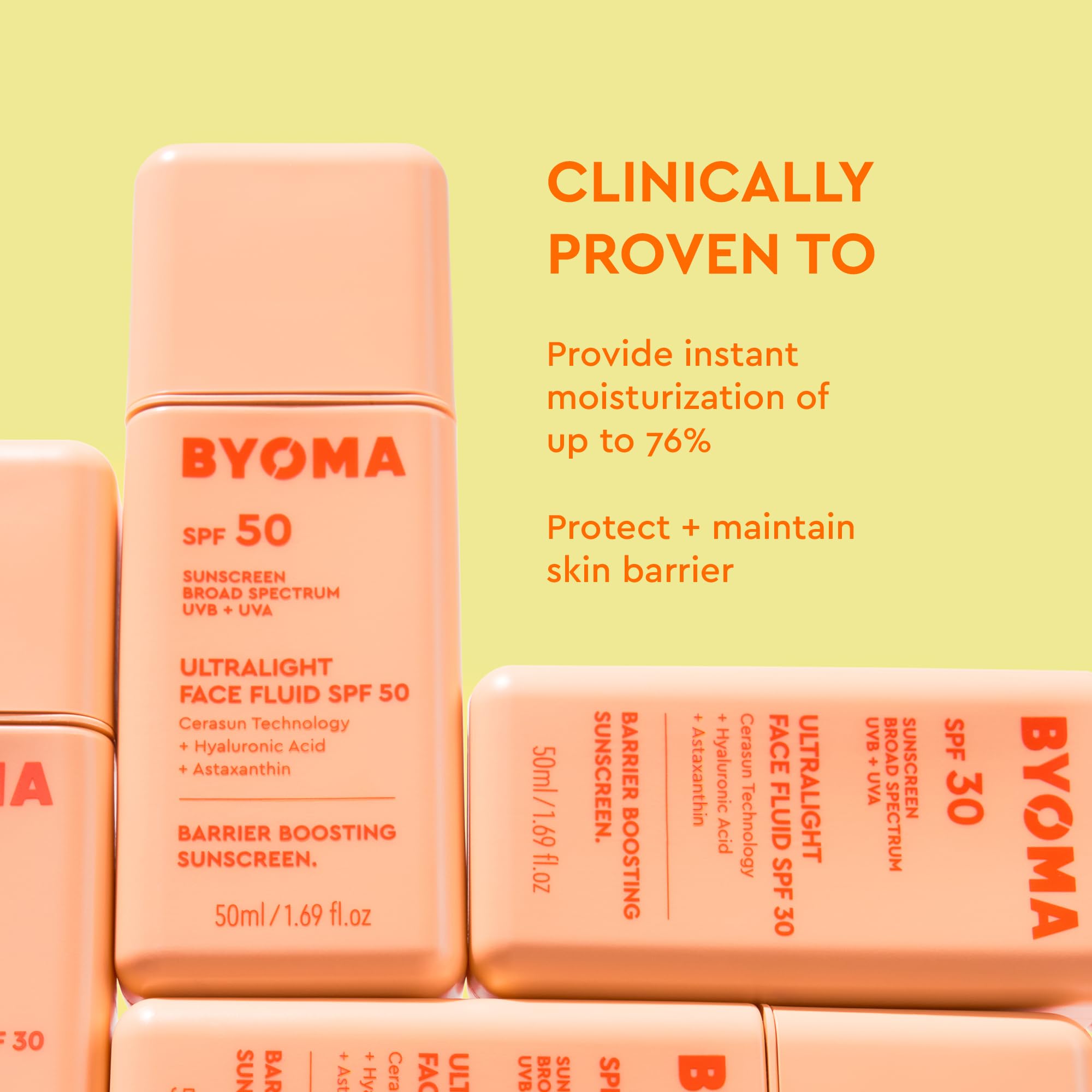 BYOMA SPF 30 Face Fluid - Ultra-Lightweight Facial Sunscreen for All Skin Tones - Luminous Glow, No White Cast - SPF Moisturizer Strengthens Skin Barrier - 1.69 fl.oz