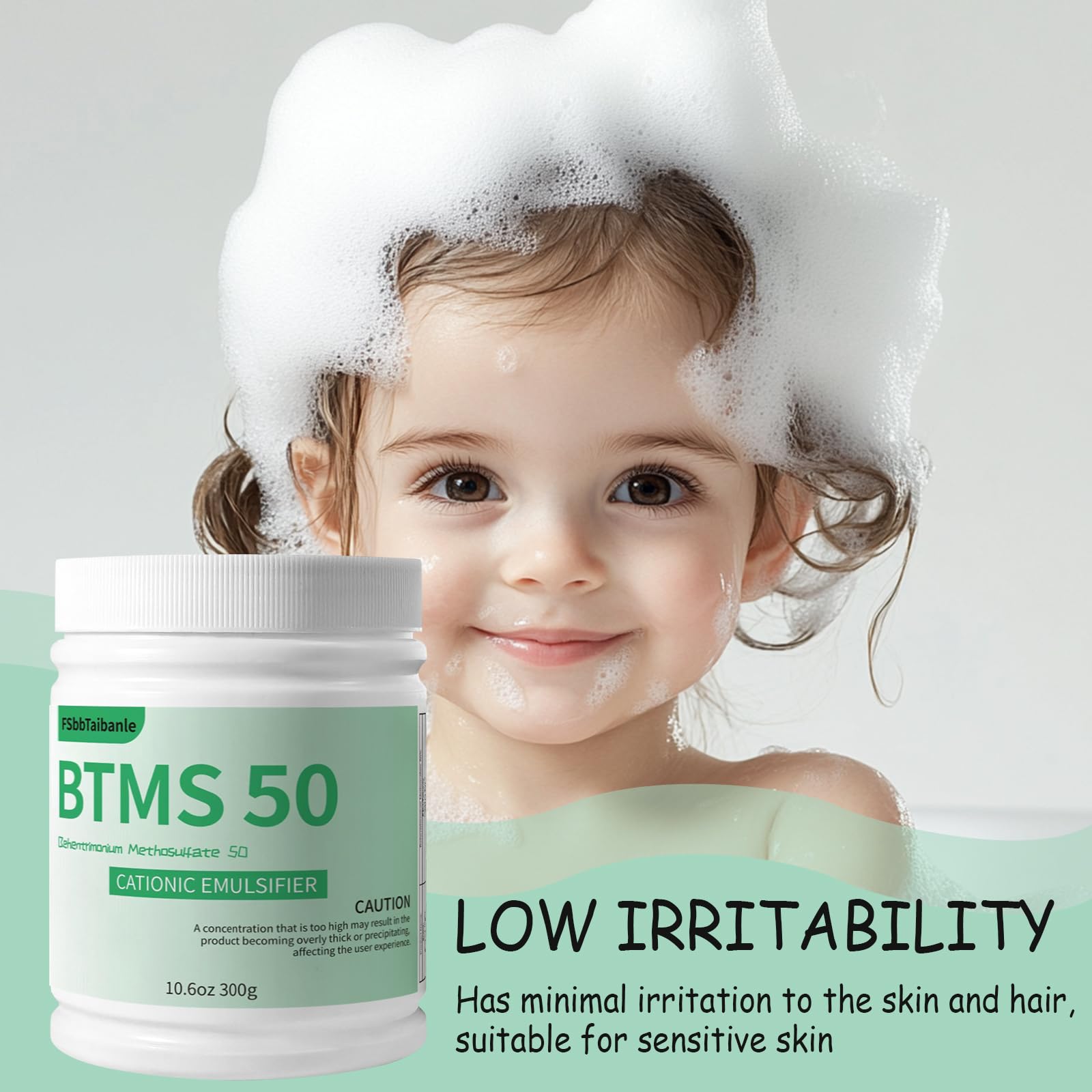 FSbbTaibanle 10.6 oz BTMS 50 Conditioning Emulsifier granules, 100% derived from plant-based,Ideal for Leave-in Conditioner, Lotions, Shampoos and More