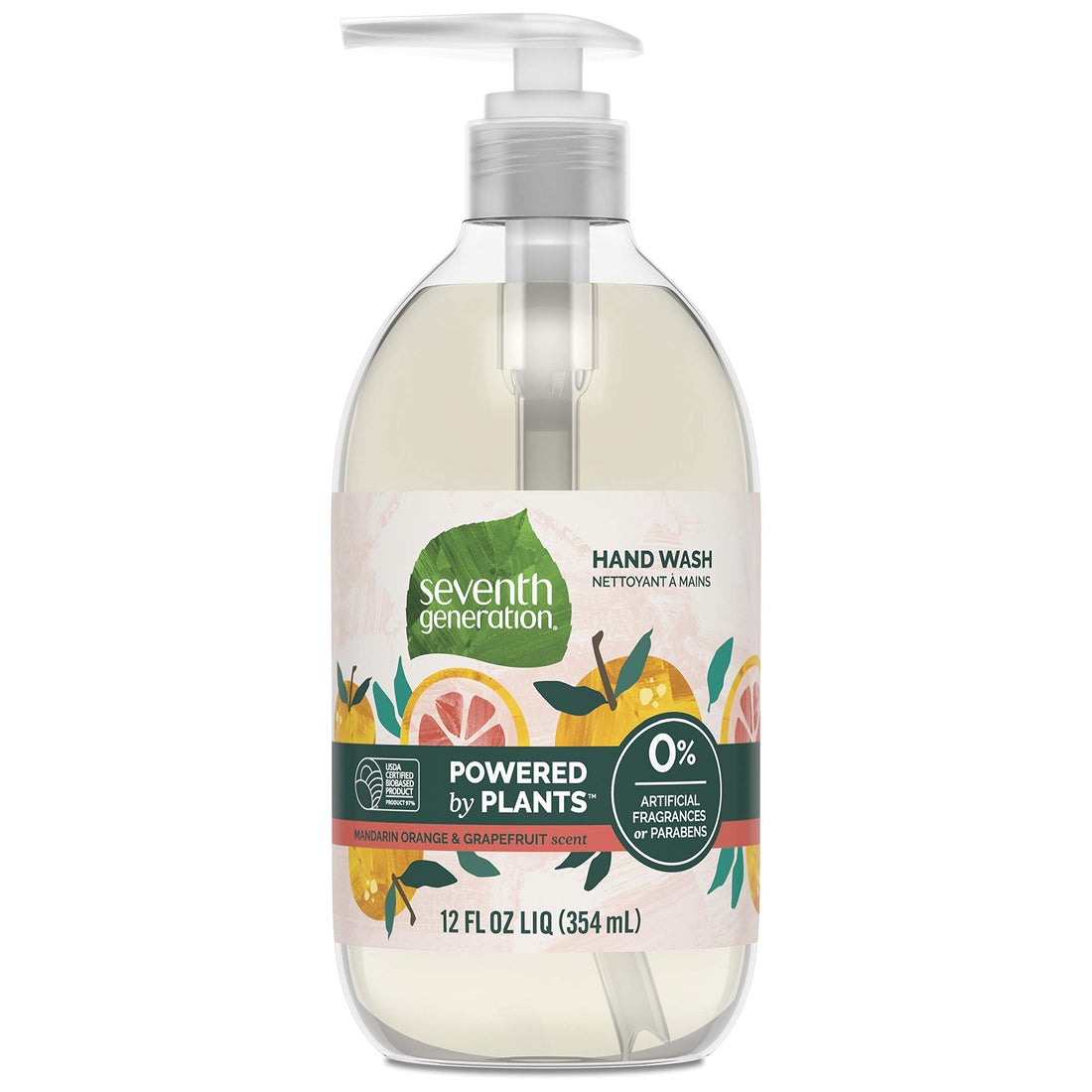 Seventh Generation Hand Wash, Mandarin Orange & Grapefruit Scent, 12oz