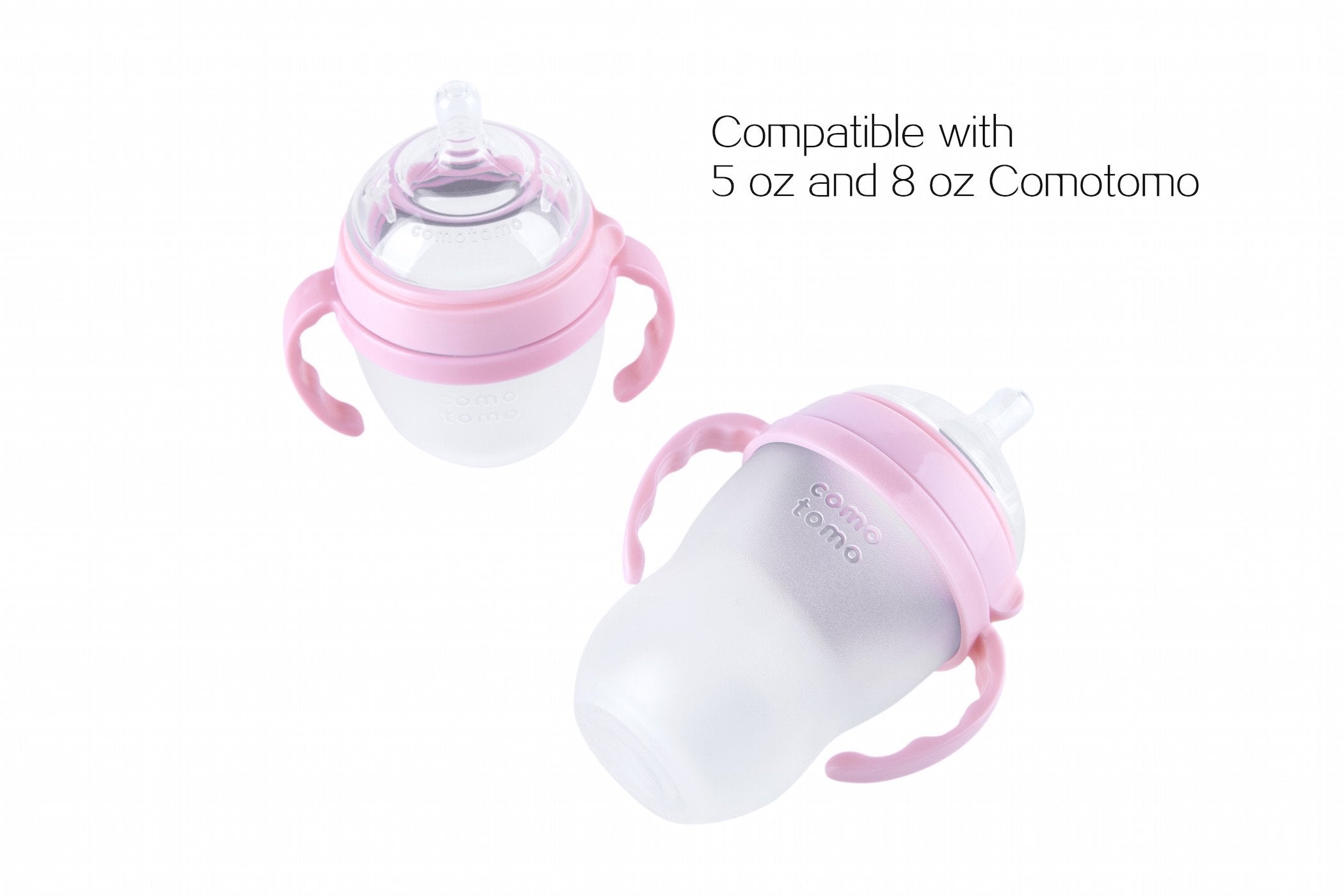 Compatible Baby Bottle Handle for Comotomo Bottles 8 oz & 5 oz, 3 Count, Pink