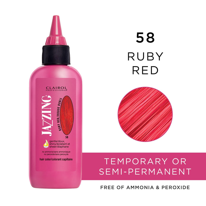 Clairol Professional Jazzing Semi Permanent Hair Color, No.058 Ruby Red, 3 Fl Oz