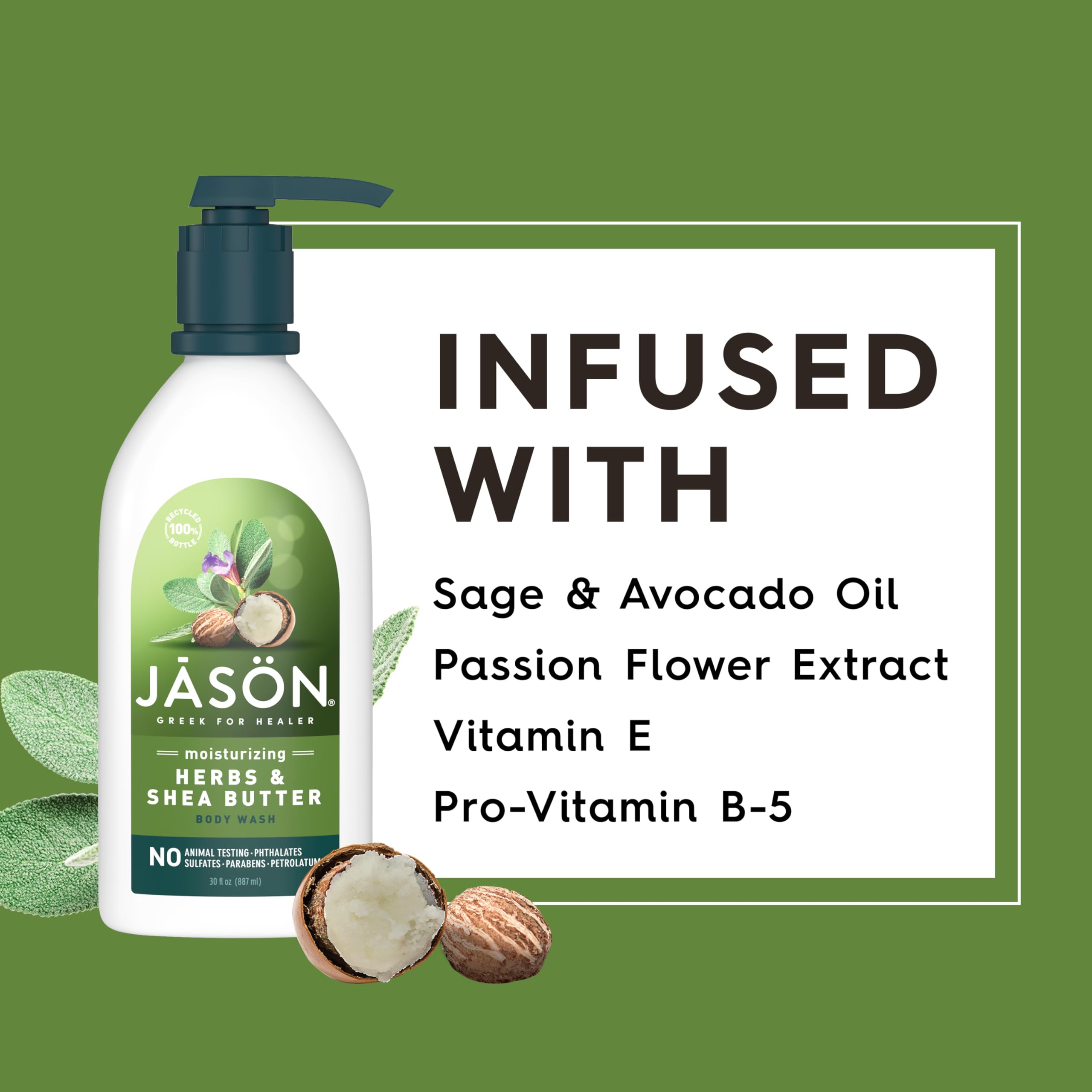 Jason 30 oz Moisturizing Herbs Pure Natural Body Wash