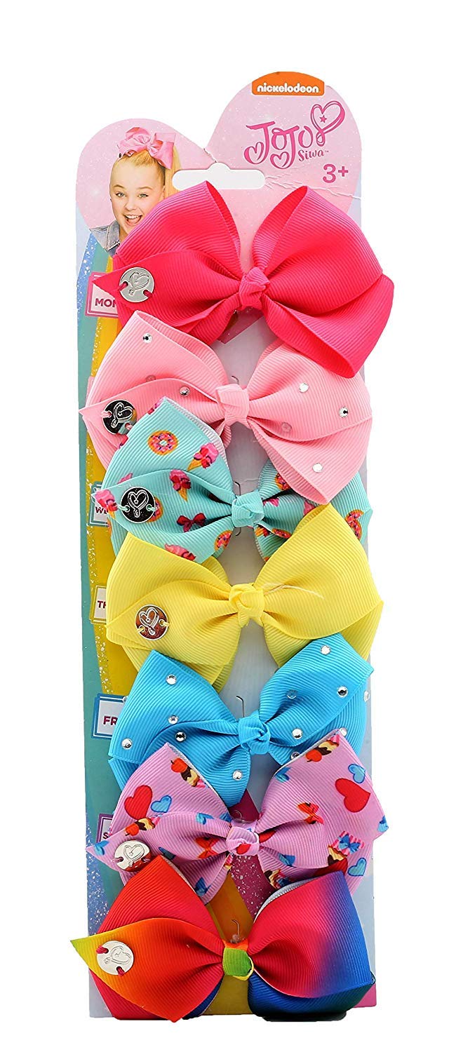H.E.R Accessories JoJo Siwa Paddle Brush & Metallic Bow JoJo Graphics Elastic Pony Tail Tie Bow Set (Play, Dance, Repeat Paddle Brush & Metallic Bow)