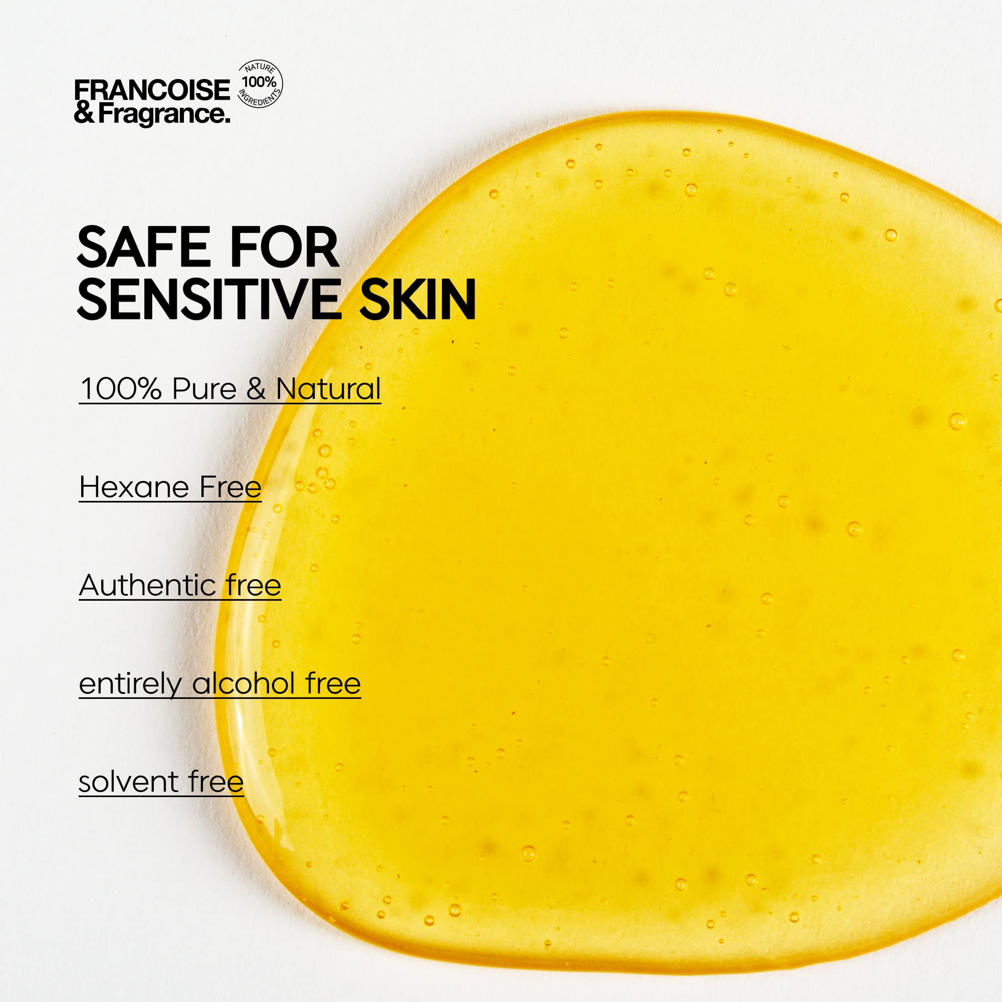 Francoise K-beauty cold pressed Unrefined Virgin Oil for face Organic 100% pure for Moisturizing, Itchy Relief, Eczema, Sensitive Skin Care (Jojoba Oil Gold Ampoule 1fl oz)