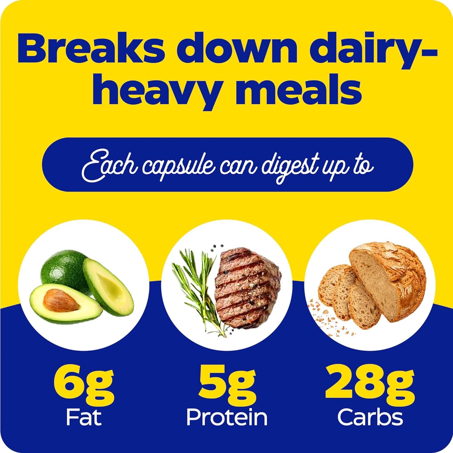 Enzymedica Lacto, Maximum Strength Formula for Dairy Intolerance, with Enzymes Lactase and Protease, Relieves Digestive Discomfort, 90 Capsules (90 Servings)