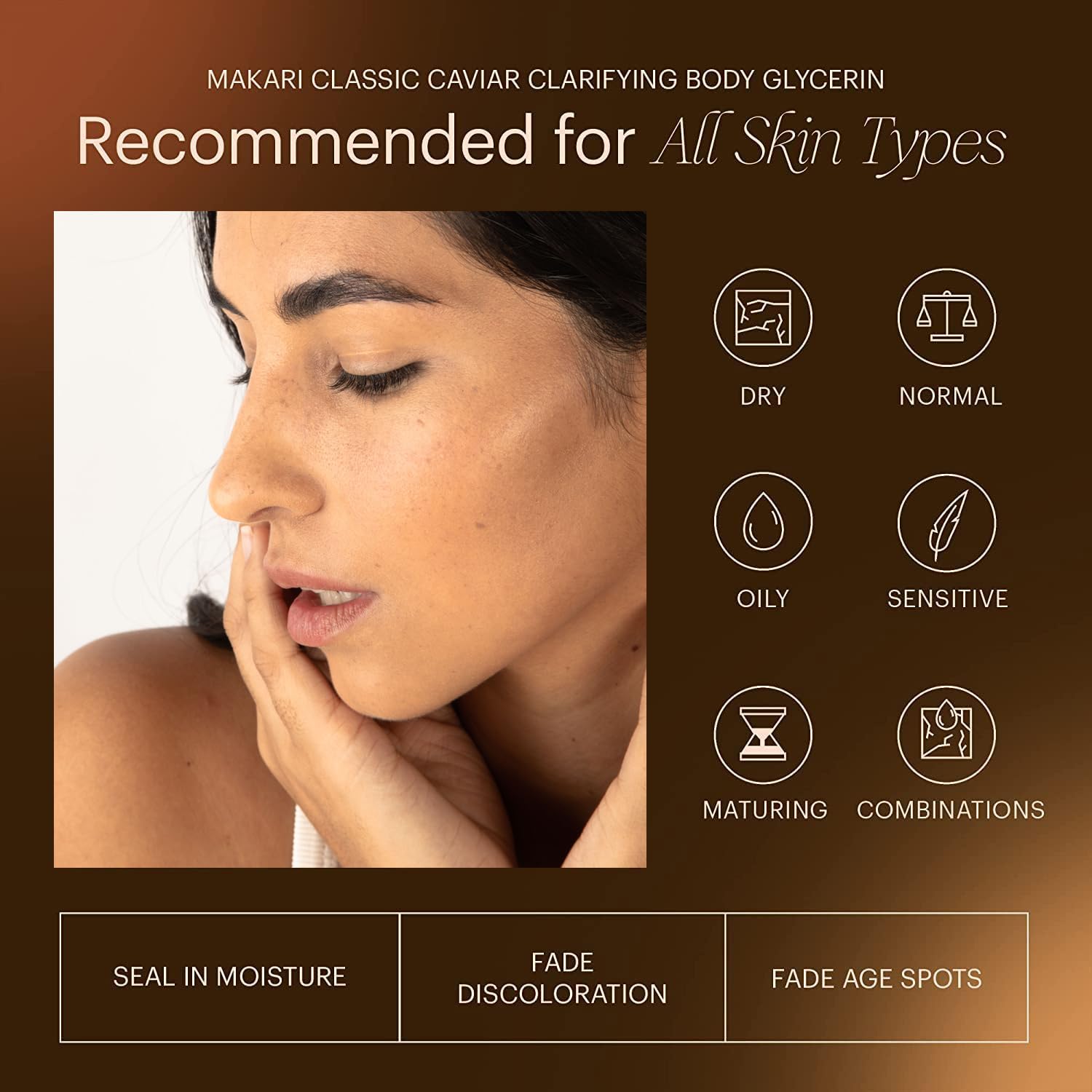 Makari Classic Caviar Skin Lightening Glycerin 5.1 Fl.Oz - Brightening Moisturizing Gel-Cream For Body - Daily Anti-Aging Treatment For Dark Marks, Acne Scars, Wrinkles,