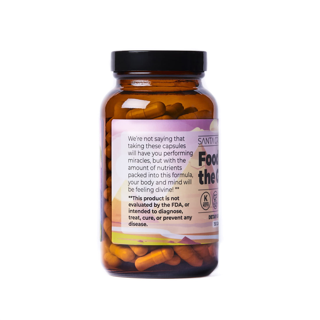 Santa Cruz Paleo Food of The Gods Grass Fed Beef Organ Supplement with Glucosamine, Bone Marrow, Beef Liver, Colostrum, Maca Root & Elderberry, Gluten Free, Keto, Sugar Free, Paleo, 30 Servings