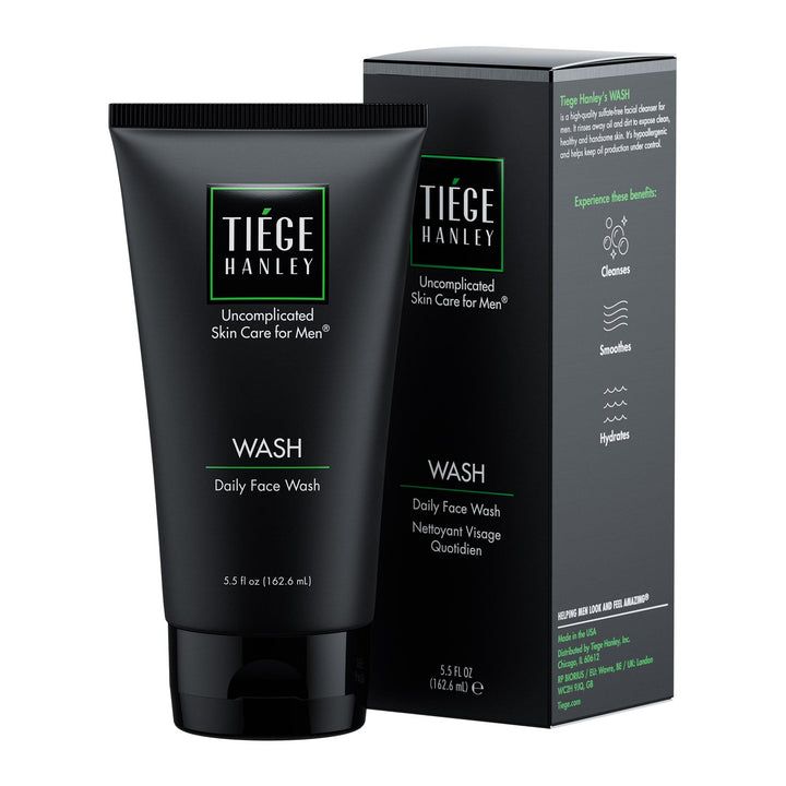Tiege Hanley Daily Mens Face Wash, 5.5 Oz - Gentle Fragrance-Free Face Cleanser for Men Revitalizes, Hydrates & Softens Skin - Men's Face Wash & Facial Cleanser Skincare for Dry & Sensitive Skin