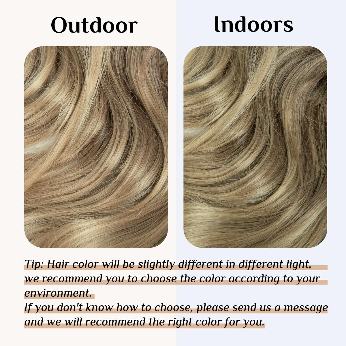 SARLA Ombre Invisible Wire Hair Extensions with 3 Clips Long Synthetic Wavy Curly Hairpiece Adjustable Transparent Headband for Women 18 Inch Brown to Ash Blonde