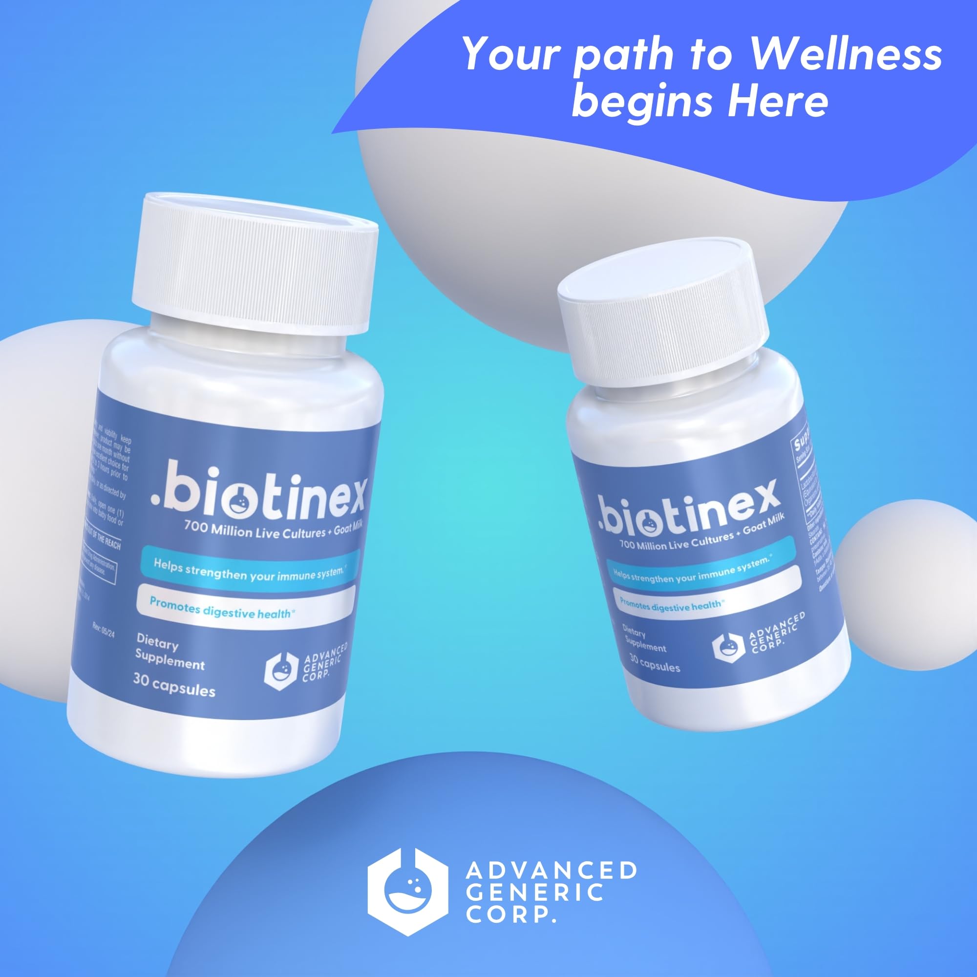 Lactobacillus Acidophilus Probiotic - 700 Million Live with Low-Fat Goat Milk per Capsules - Digestive & Gut Health - Supports Constipation, Diarrhea, Gas & Bloating - Probiotic for Women & Men