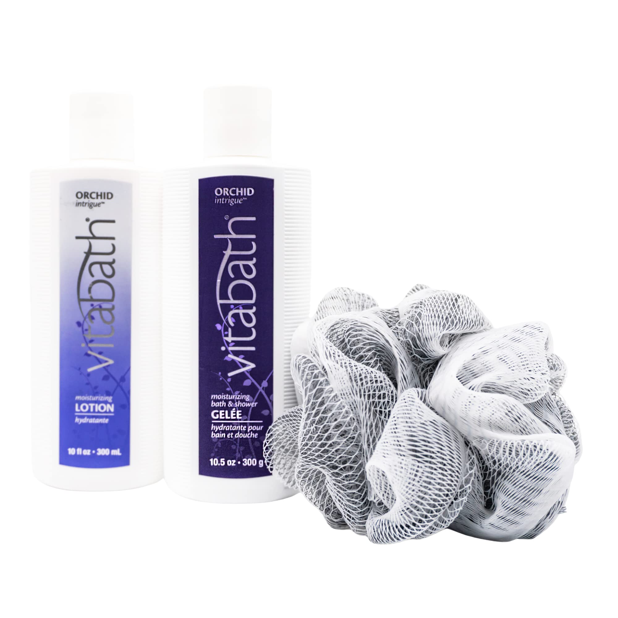 Vitabath Orchid Intrigue Everyday Set Shower Gelee, Lotion & Pouf - Orchid & Amber