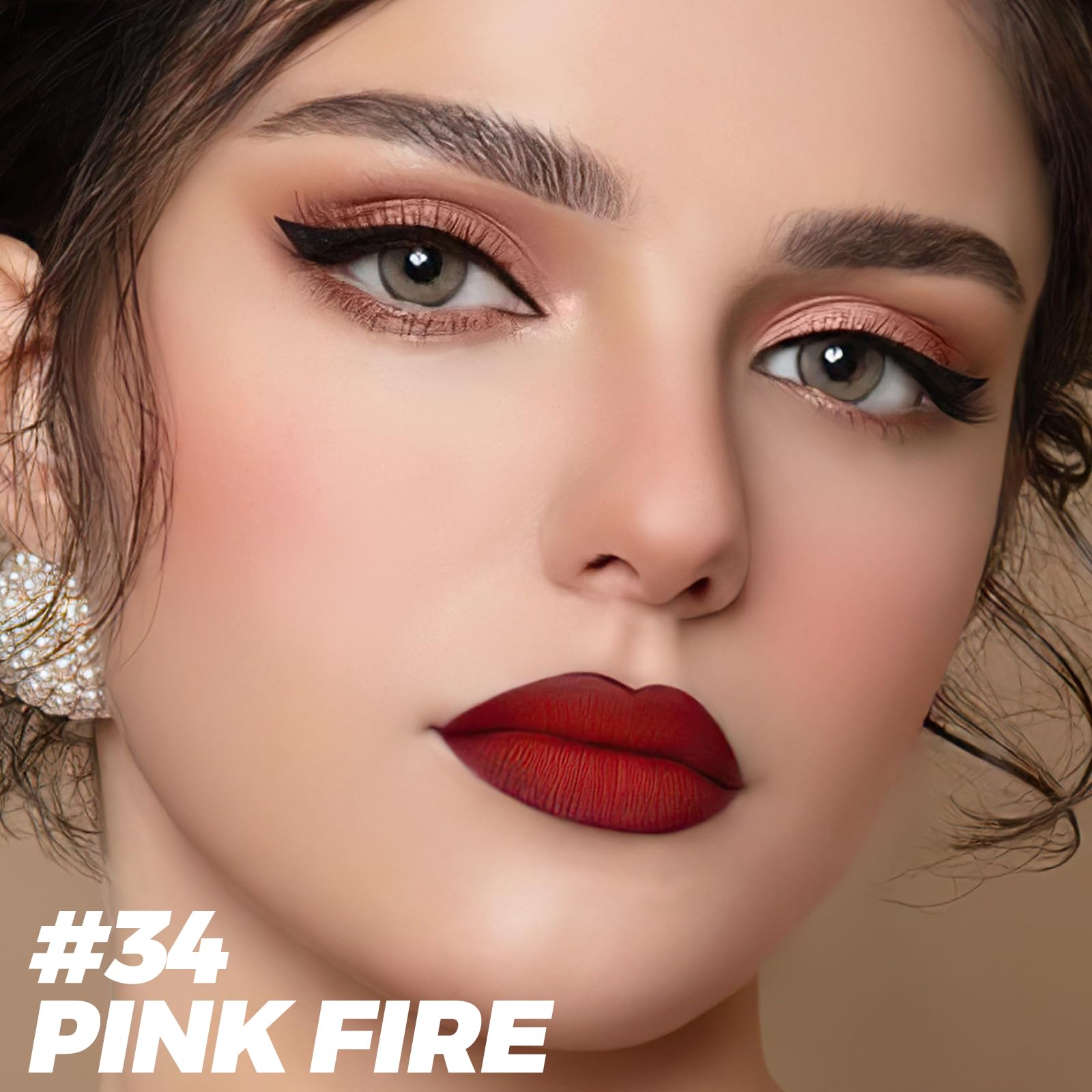 FOCALLURE Shimmer and Matte Cream Eyeshadow Stick,Smooth Brilliant Eye Brightener Pencil for Women,Long Lasting Waterproof Eye Shadow and Liners Makeup,PINK FIRE