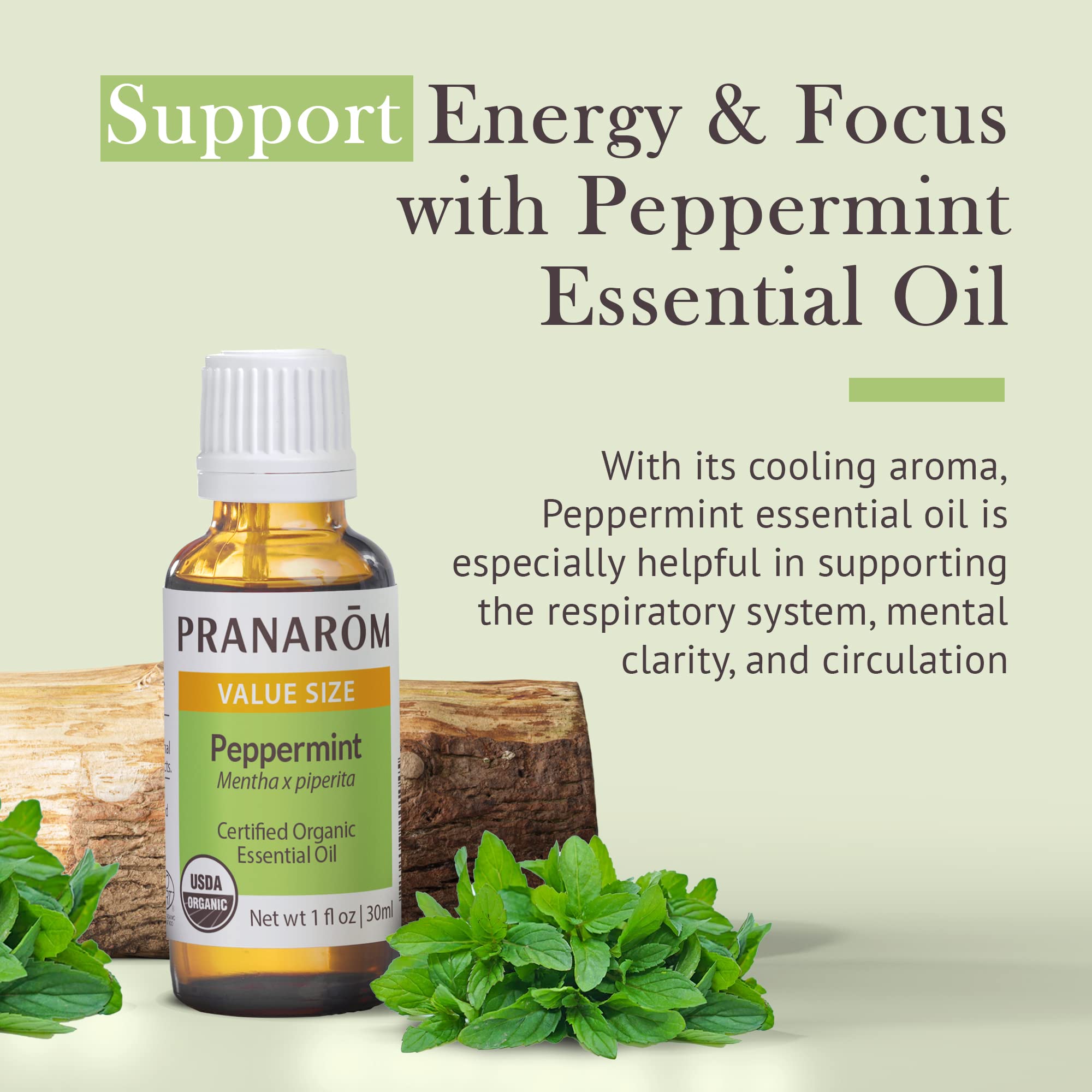 PranarC3B4m Organic Peppermint, 30Ml: Pranarom - Certified Usda And Ecocert Organic Peppermint 30Ml