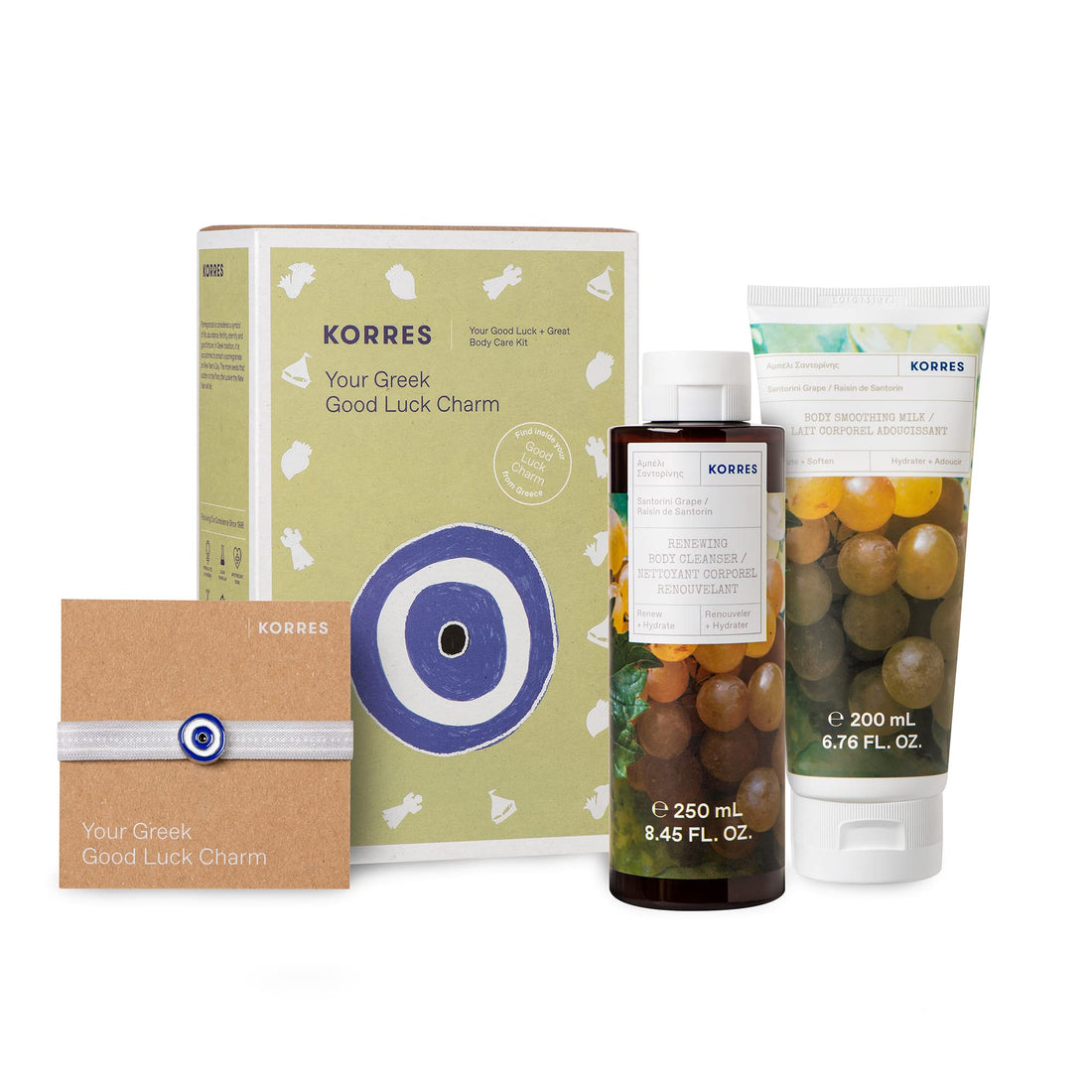 KORRES Santorini Grape Body Care Collection | Santorini Grape Shower Gel & Body Butter, 2 Piece Set