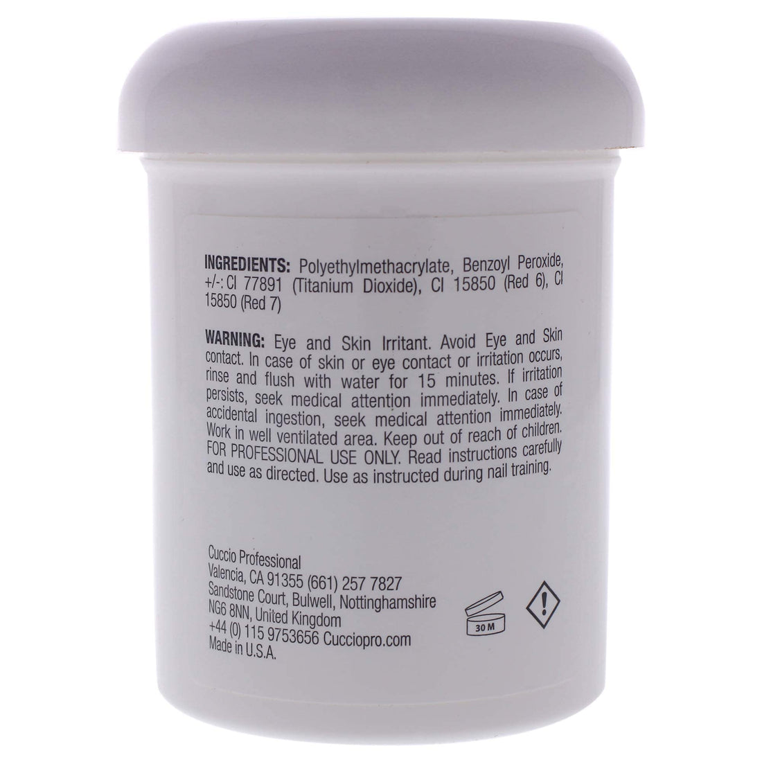 Cuccio Pro - Odorless Acrylic Powder - Clear - for Women - Acrylic Powder - 5.75 oz