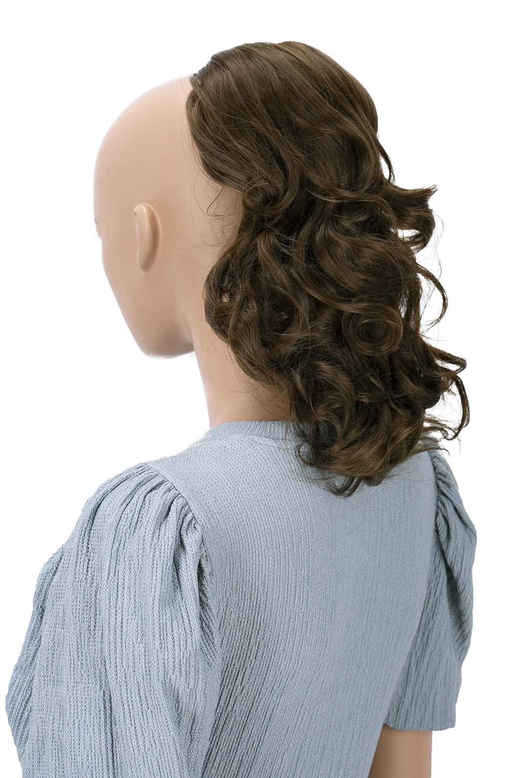 PRTTYSHOP Hair Piece Pony Tail Extension Draw String Voluminous Curly Heat-Resisting 14 brown # 9 PH204