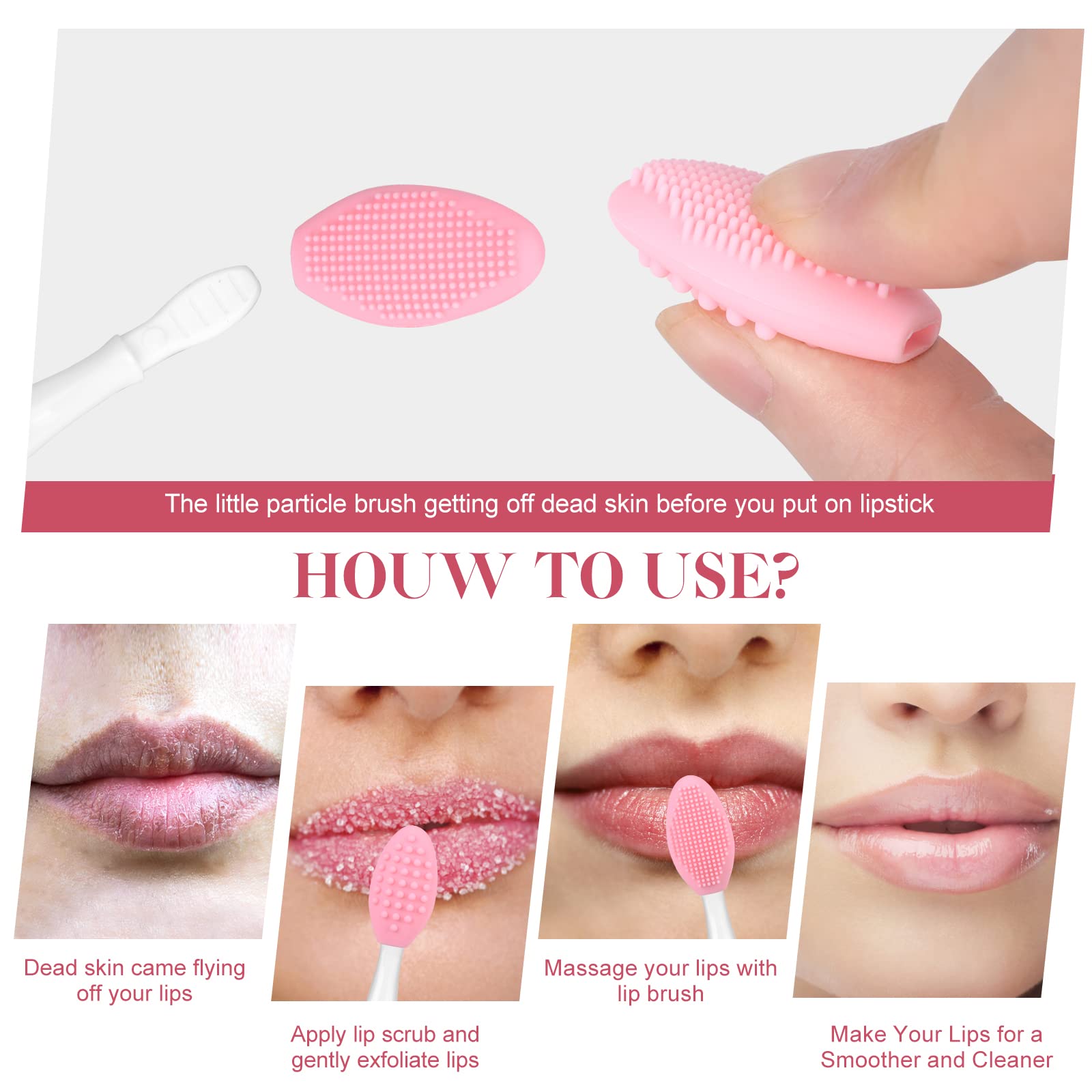 Lip Scrub Brush Lip Scrubber Tool Lip Exfoliator Brush Silicone Lip Brush Exfoliating Lip Brush Lip Scrub Tool for Dark Lips