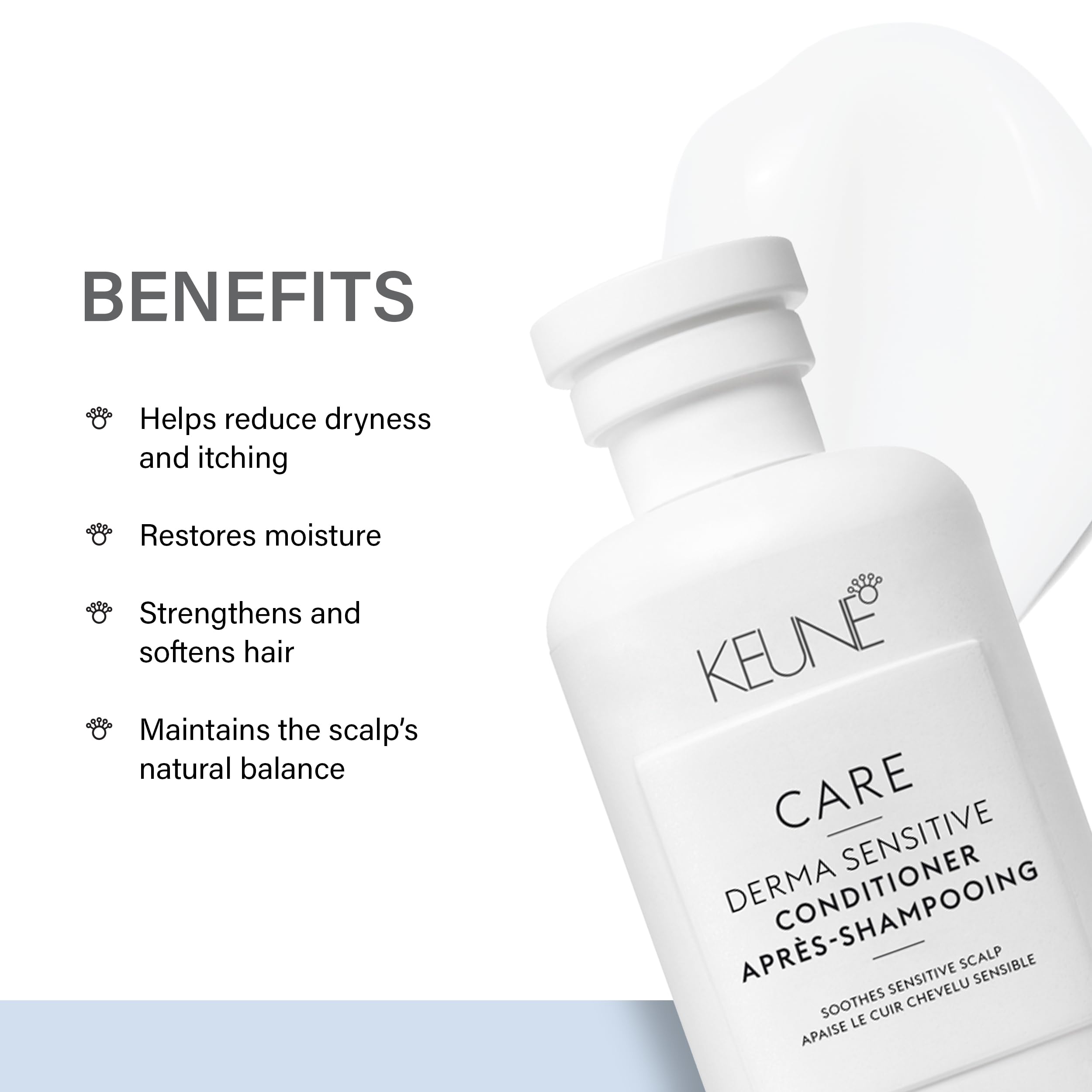 Keune Care Derma Sensitive Conditioner, Soothing & Hydrating Conditioner for Dry Scalp, 8.5 Fl Oz