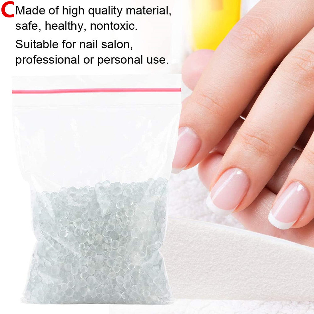 Glass Beads Balls,120g High Temperature Glass Ball Nail Box Silica Sand Beads Manicure Nail Art Quartzite Beads Cleaning Tools