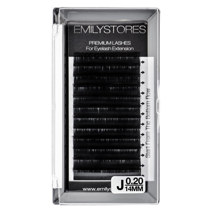EMILYSTORES Eyelash Extension Individual Loose Signature Mink Eyelash C Curl Thickness 0.20mm Length 14mm Silk Lashes