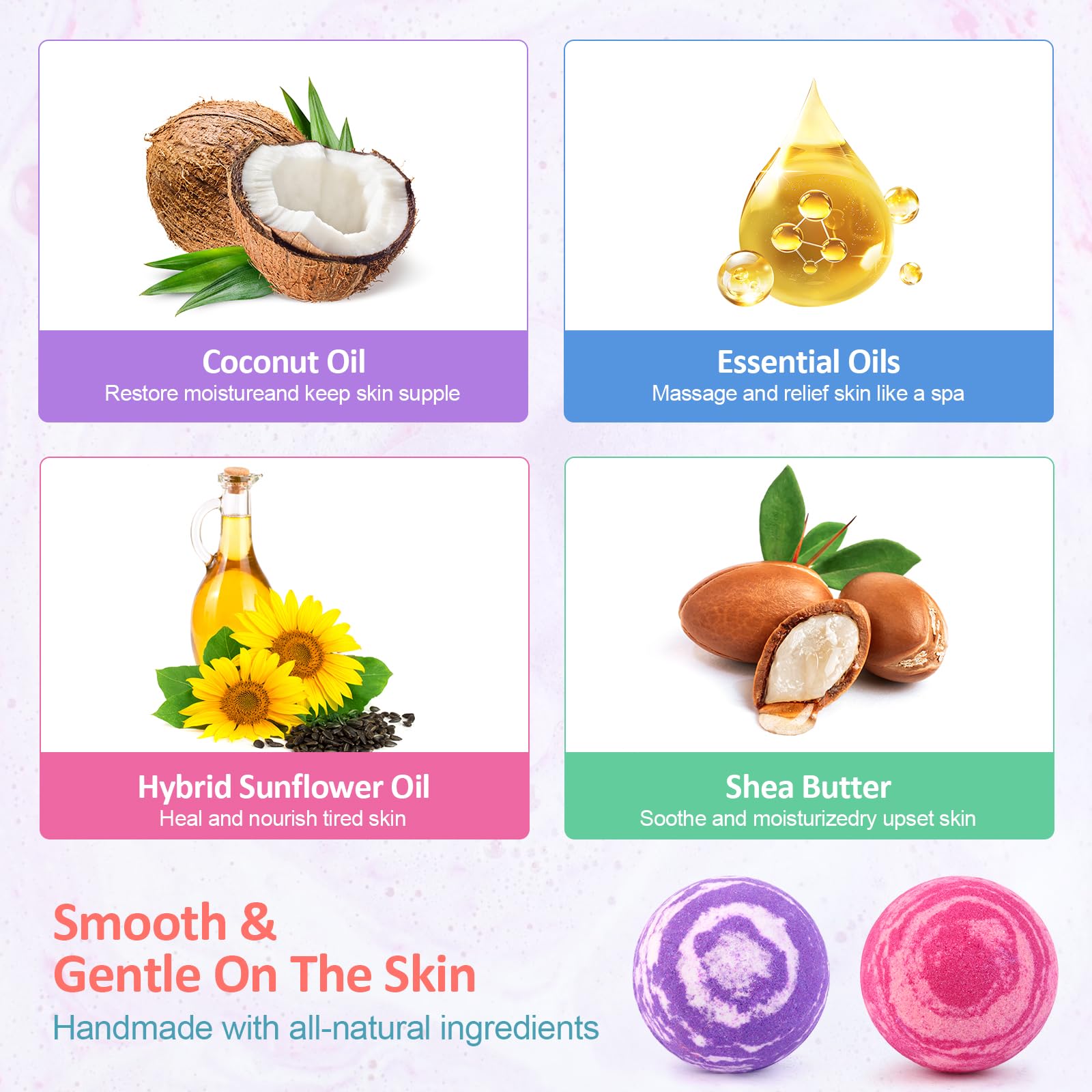 Bath Bombs for Women Gift Set - 4 Large Bath Bombs + 3 Scented Candles + 3 Hand Lotions, Handmade Moisturizing SPA Gift Baskets Fizzy Bath Bomb, Ideal Gift for Valentine's Day, Mother's Day, Birthday