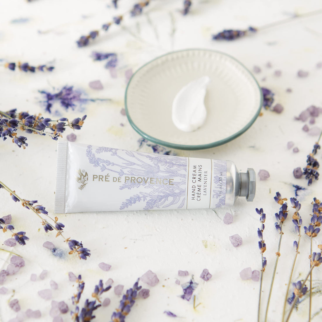 Pre de Provence 20% Natural Shea Butter Hand Cream, For Repairing, Soothing, & Moisturizing Dry Skin - Lavender (1 oz)