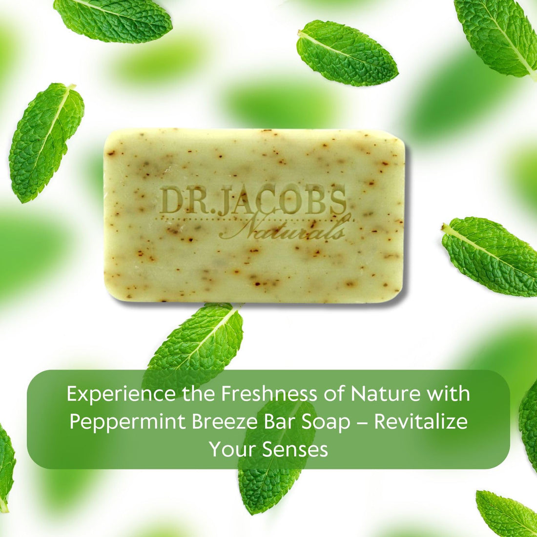 DR.JACOBS NATURALS Castile 5 oz Bar Soap for Face and Body Triple Milled Loofah Exfoliating Vegan (Minty Cucumber Mojito)(4-pack)