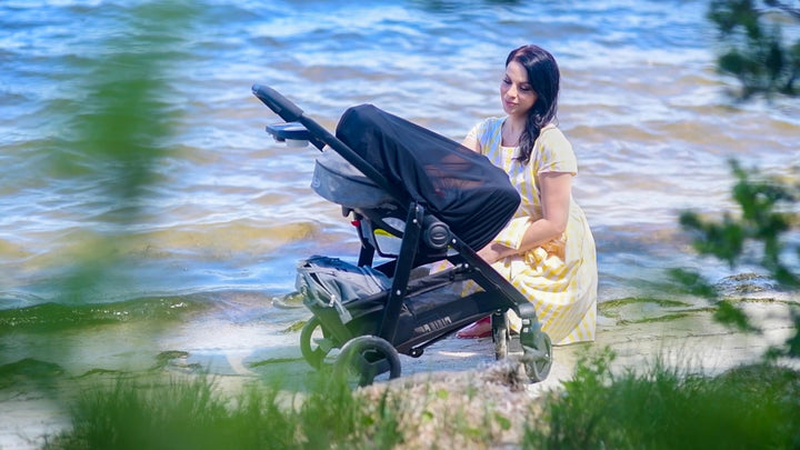 Stroller Mesh Shade Stroller Net Cover Baby Car Seat Carrier Shade-Ventilated and See Through Mesh