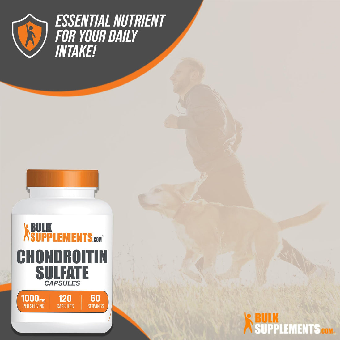 BulkSupplements.com Chondroitin Sulfate Capsules - Chondroitin Sulfate Supplements, Chondrotin Sulfate 1000 mg - Bone & Joint Supplement, Gluten Free, 2 Capsules per Serving, 120 Capsules