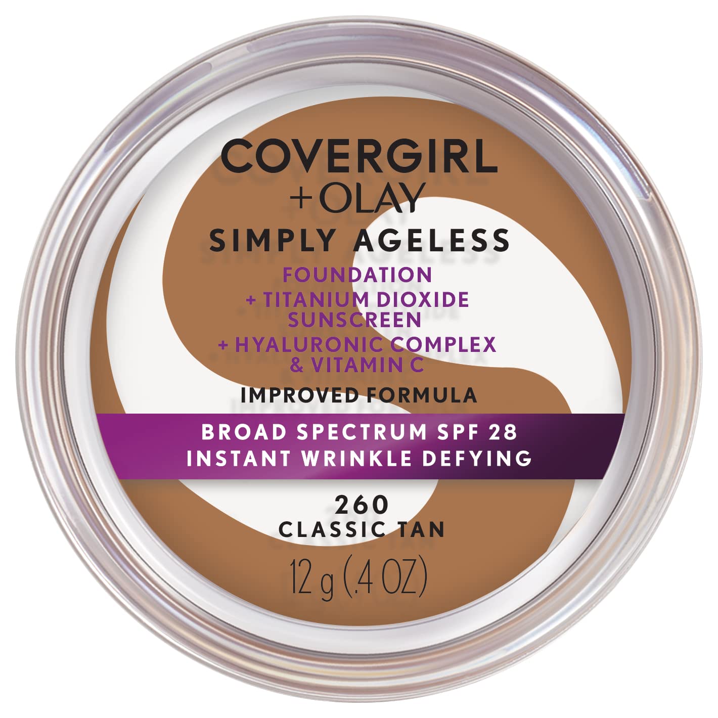 COVERGIRL & OLAY Simply Ageless Instant Wrinkle Defying Foundation Classic Tan, 0.4 oz (packaging may vary)