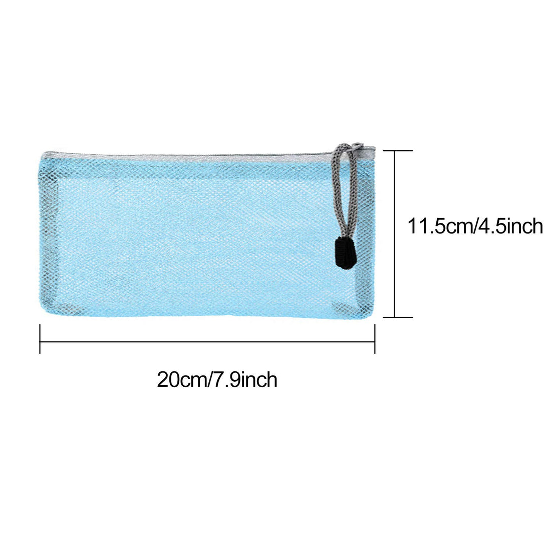 Hestya 8 Pieces Zipper Mesh Carry Bag Mesh Makeup Bag Mesh Compact Travel Pouch Organizer for Toiletry and Cosmetics, 8 Colors