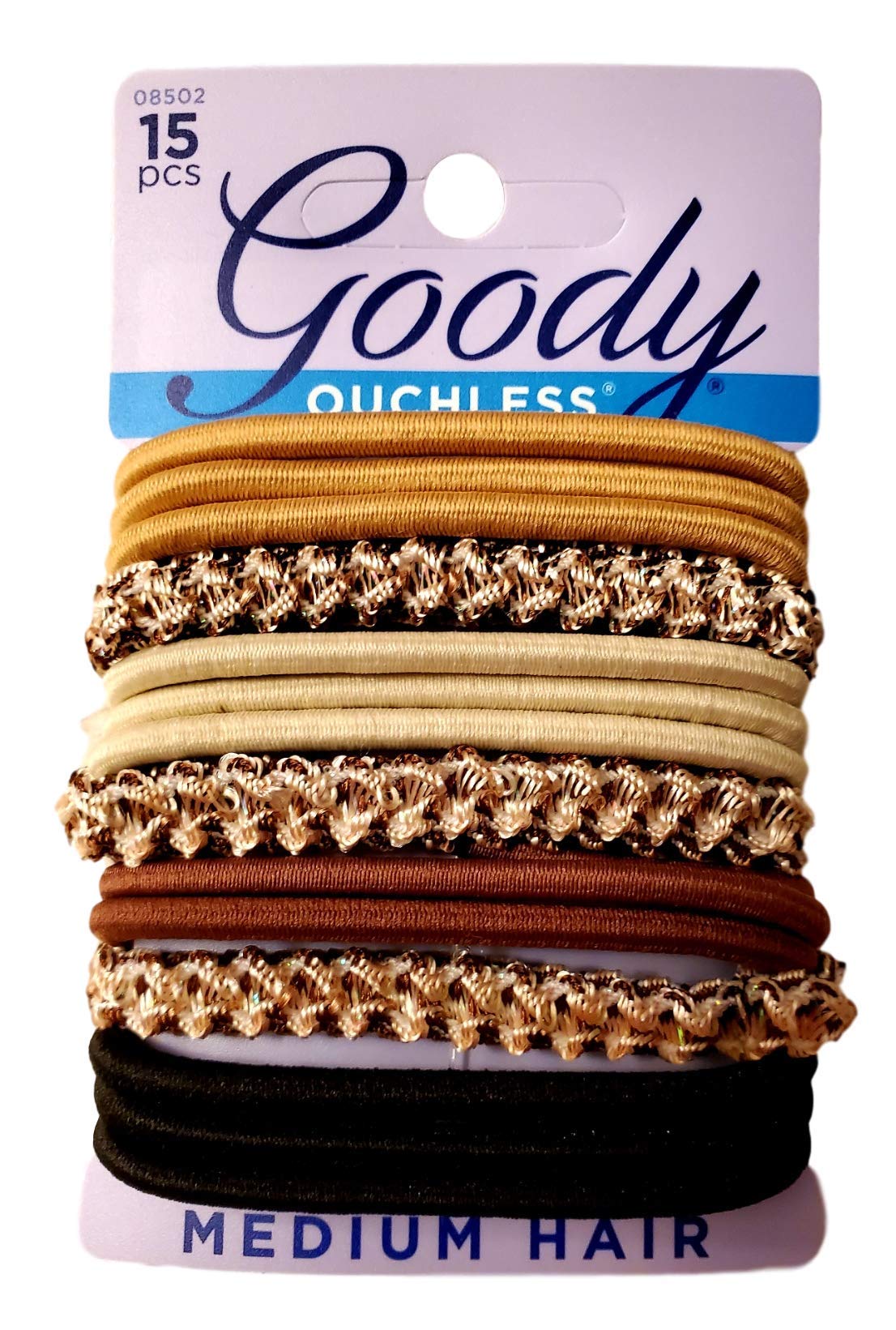 Goody Corporate Ouchless Elastic, Primal Neutrals, 15 Count