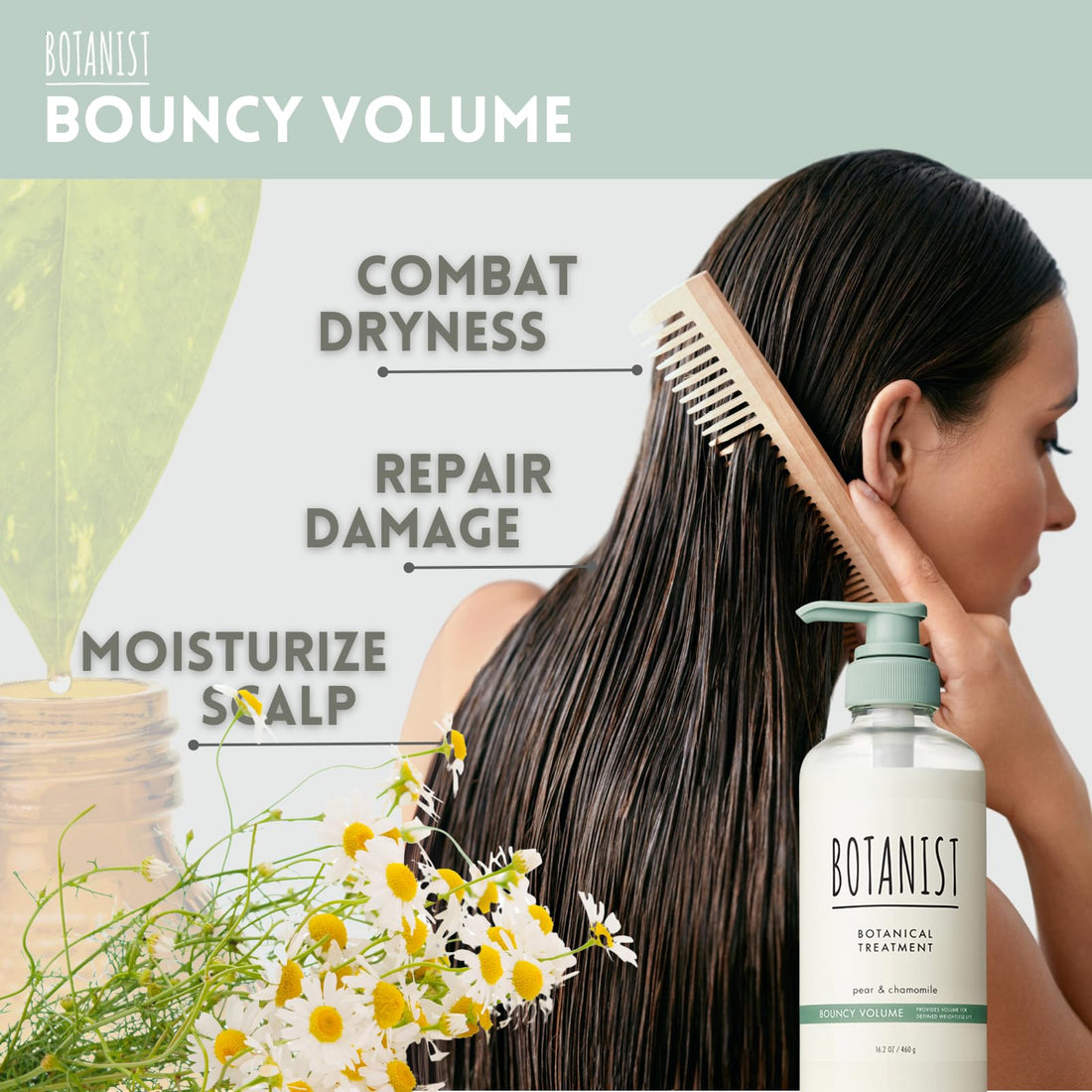 Botanist Organic Hair Conditioner for Fine & Thinning Hair Women & Men, Natural Scalp Treatment with Citrus Extract & Chamomile Extract from Japan, Silicone& Paraben Free, PEAR& CHAMOMILE, 16.2 Fl Oz
