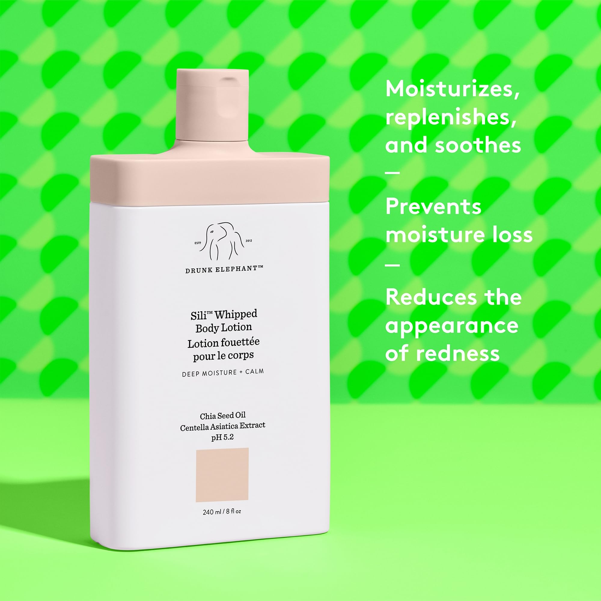 Drunk Elephant Sili Whipped Body Lotion - 240 ml/8 fl oz - Rich Daily Moisturizing Lotion - Clean Clinical Skincare - Cruelty-Free - Free of Essential Oils, Silicones, and Fragrance